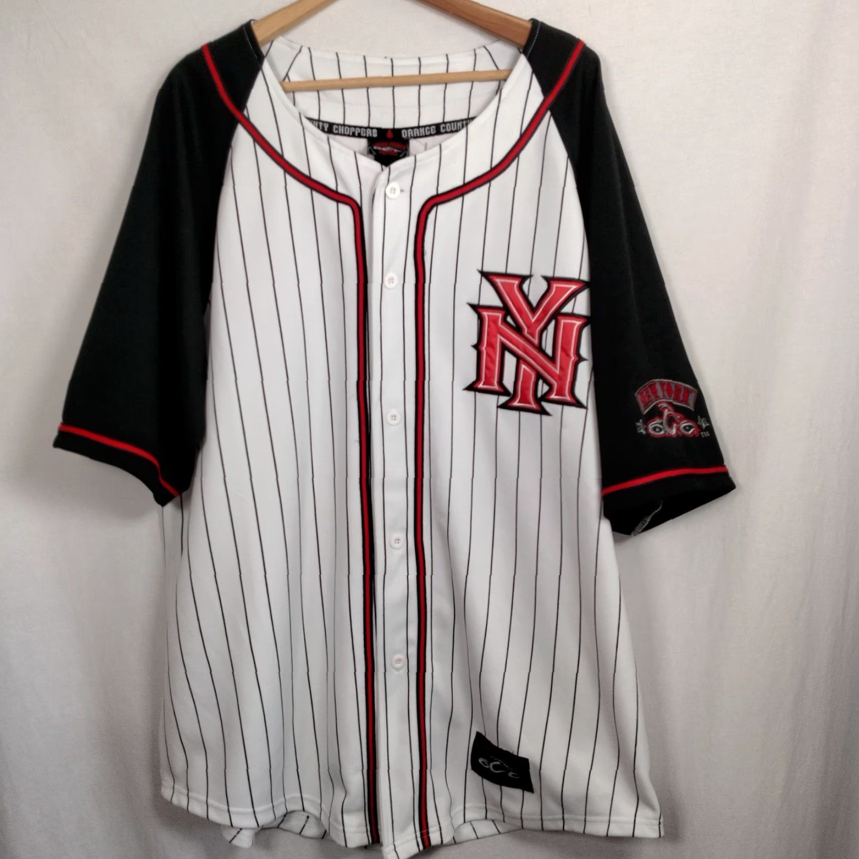 Vintage VINTAGE Orange County Choppers New York Shirt XL Baseball Jersey Motorcycle Pinstripe Size US XL / EU 56 / 4 - 2 Thumbnail