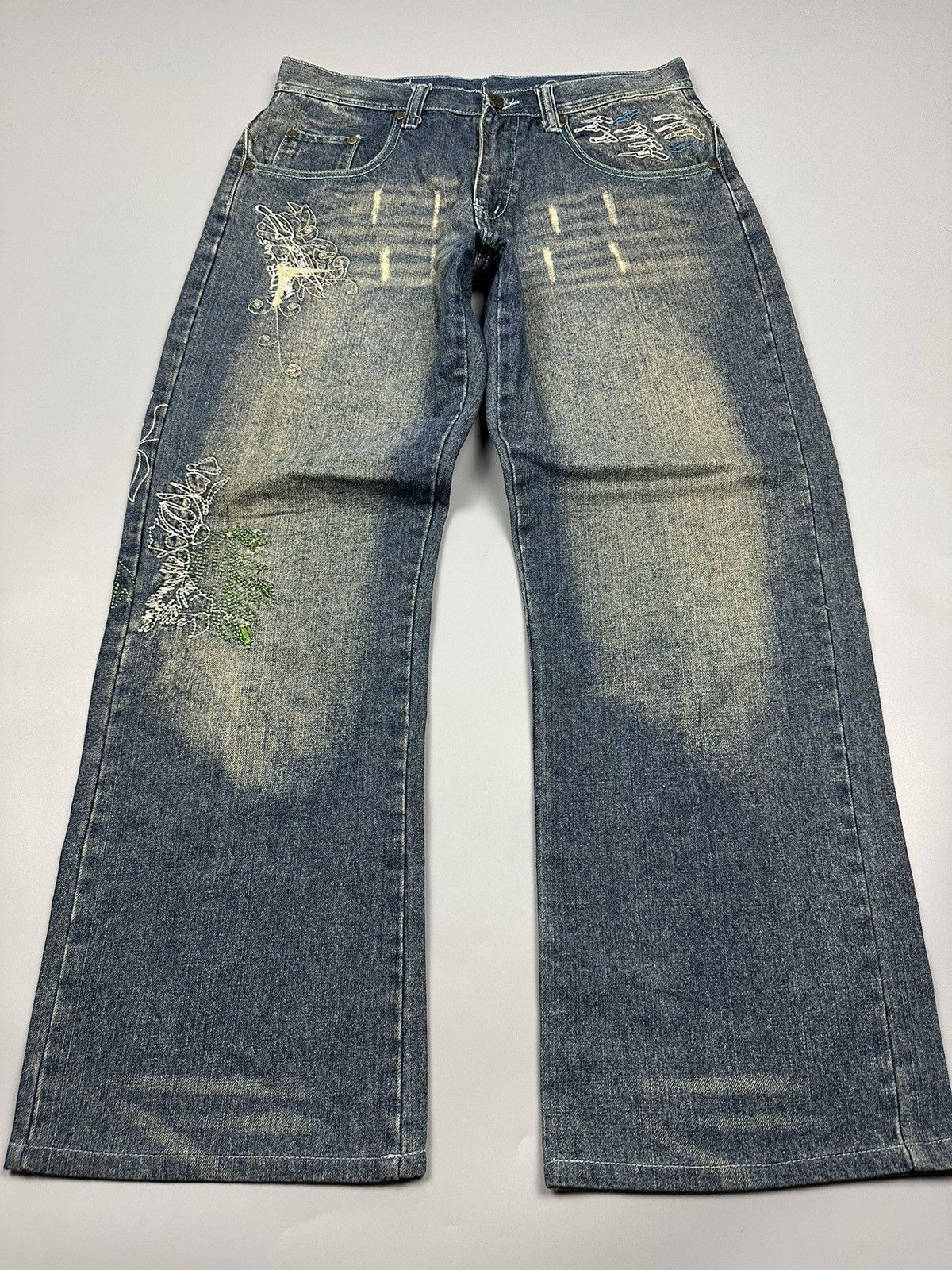 Artful Dodger × Japanese Brand Artful Dodger “Cutter Lads” Embroidered Baggy Jeans Size US 33 - 6 Thumbnail