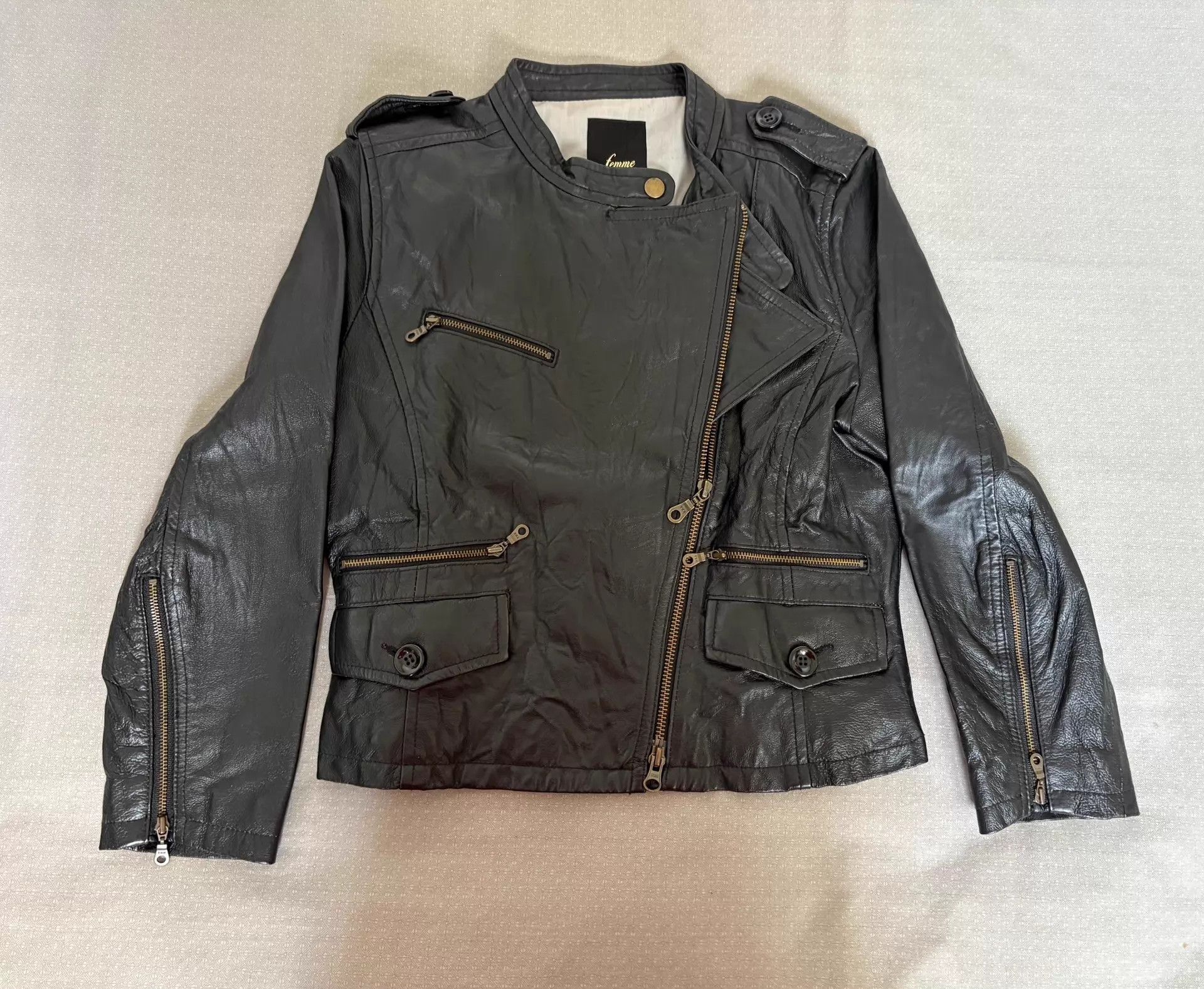 Tornado Mart Tornado Mart vintage leather jacket short fitted multi-zip Size S / US 4 / IT 40 - 4 Thumbnail