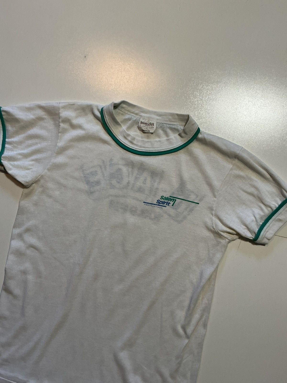 Vintage Vintage 80s 1983 Salem Spirit K-Ace 103.9 Ringer T-Shirt Size US M / EU 48-50 / 2 - 3 Thumbnail