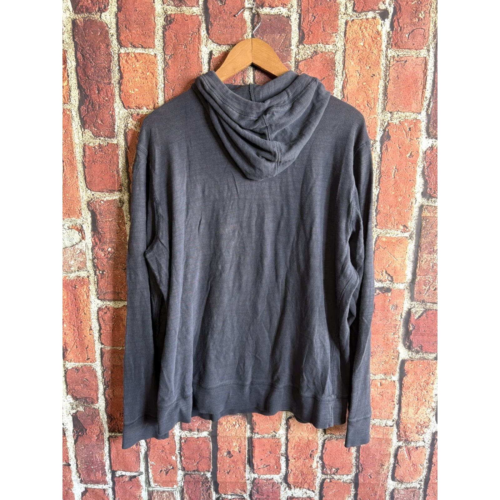 Faherty Faherty Hoodie Mens XL Blue Sunwashed Midweight Organic Pullover Knit Cotton Logo Hooded Pull-Over Pullover Size US XL / EU 56 / 4 - 4 Thumbnail