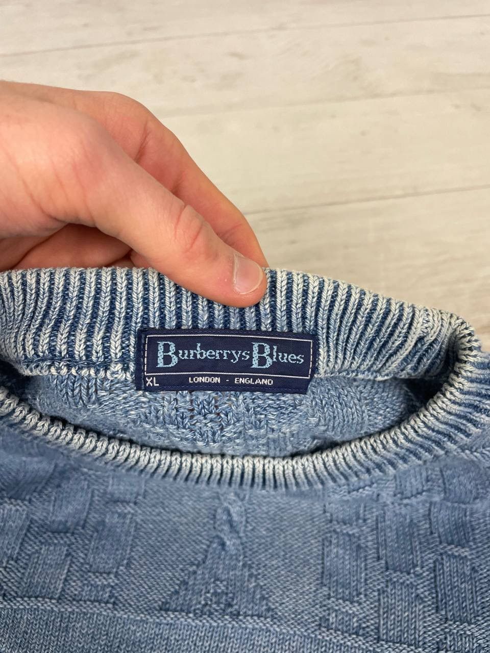 Burberry Vintage Burberrys Blues Knit Sweater Big Logo Men Size XL Size US XL / EU 56 / 4 - 8 Thumbnail