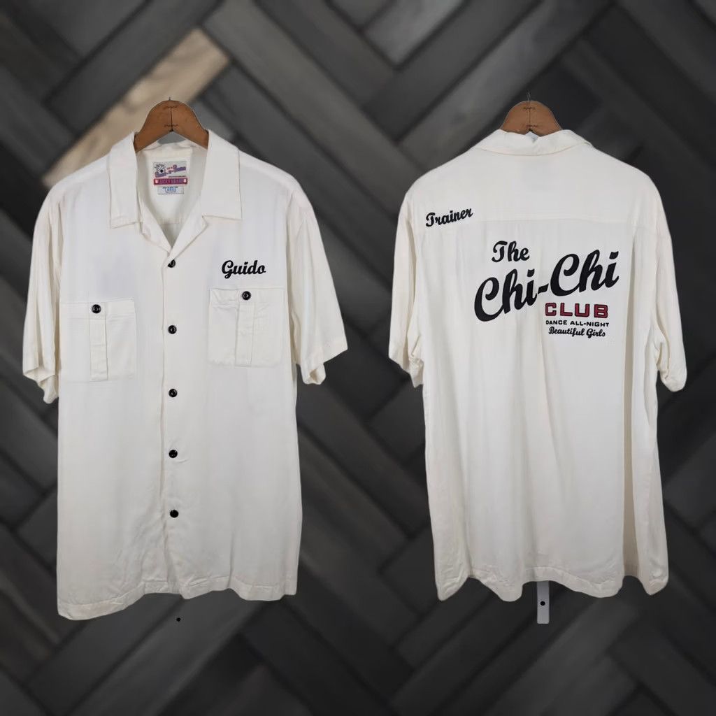 Lucky Brand VINTAGE Lucky Brand Bowling Shirt Gabardine Rayon White 90s Rockabilly 48 31" L Mens Size US L / EU 52-54 / 3 - 1 Thumbnail