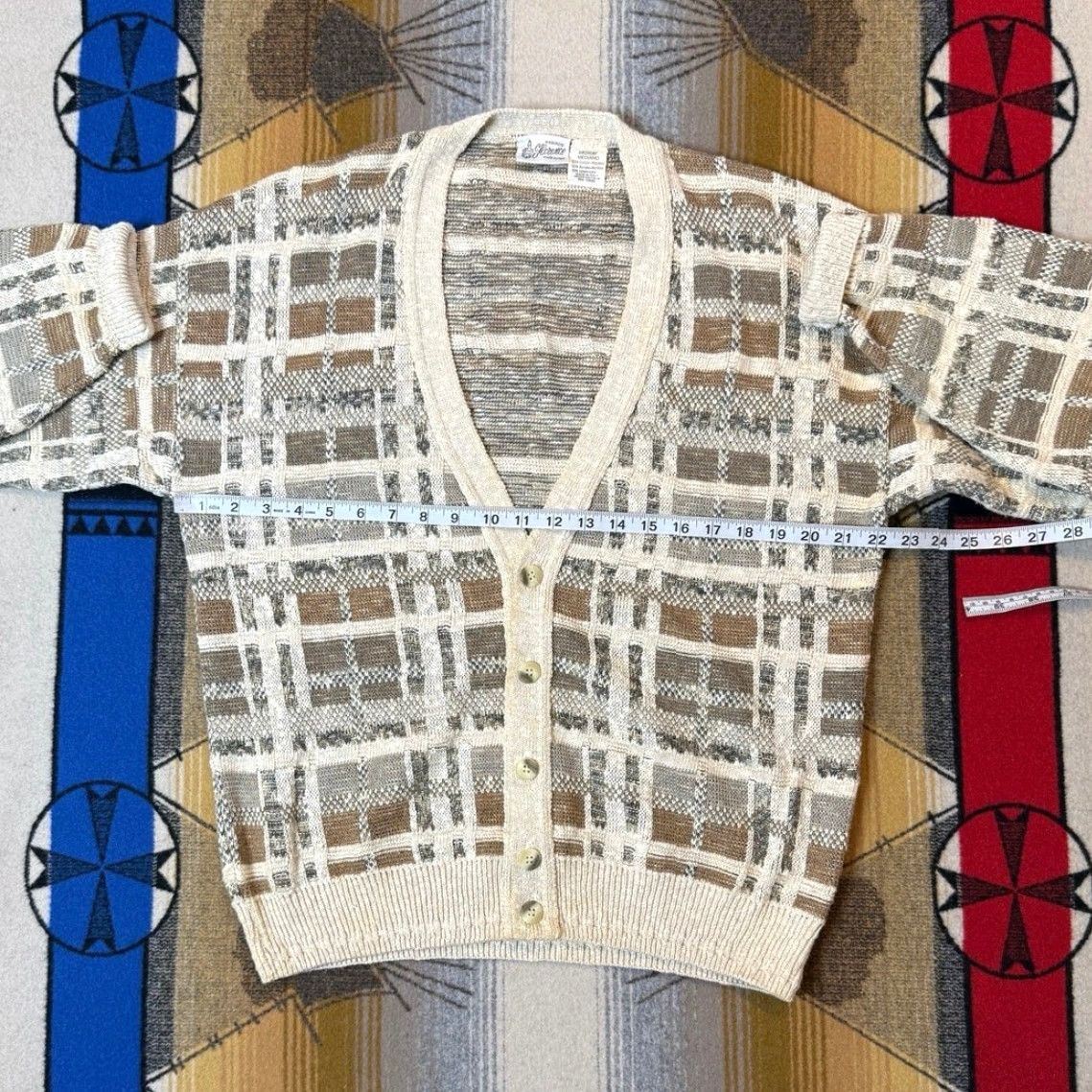 Vintage VINTAGE 90s Florence Cardigan Knit Sweater Men M Beige Long Sleeve Regular Fit Kurt Cobain Theme 90s Grunge Vintage Size US M / EU 48-50 / 2 - 5 Thumbnail