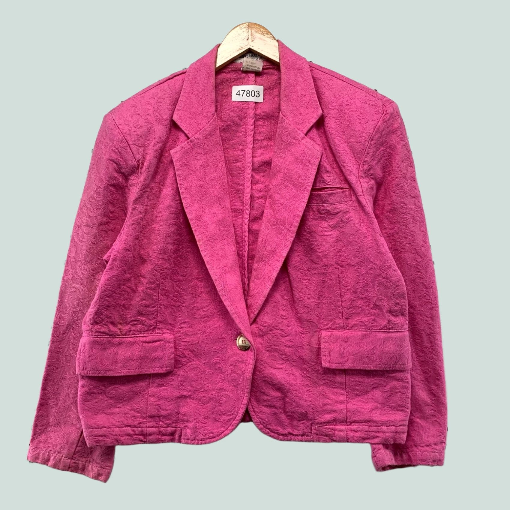 Guess VINTAGE Guess Blazer Womens M Pink Floral 90s Cotton Textured Glam 90s Mens Womens Size M / US 6-8 / IT 42-44 - 1 Thumbnail