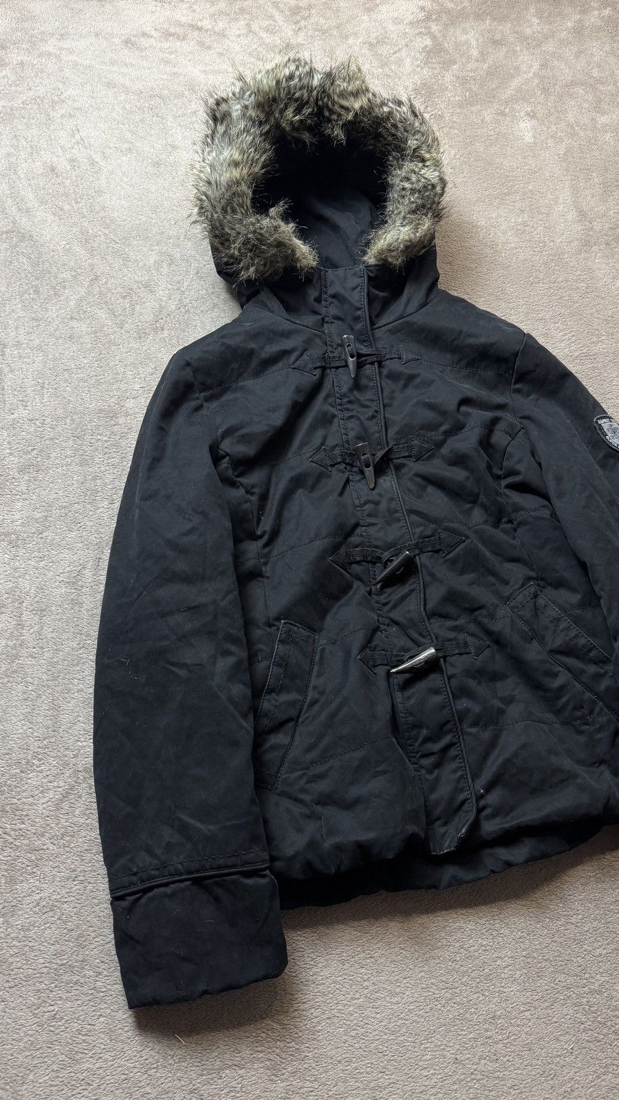 Le Grande Bleu (L.G.B.) Esprit Faded Faux Fur Hood Jacket ifsixwasnine lgb y2k Goa Size US S / EU 44-46 / 1 - 3 Thumbnail