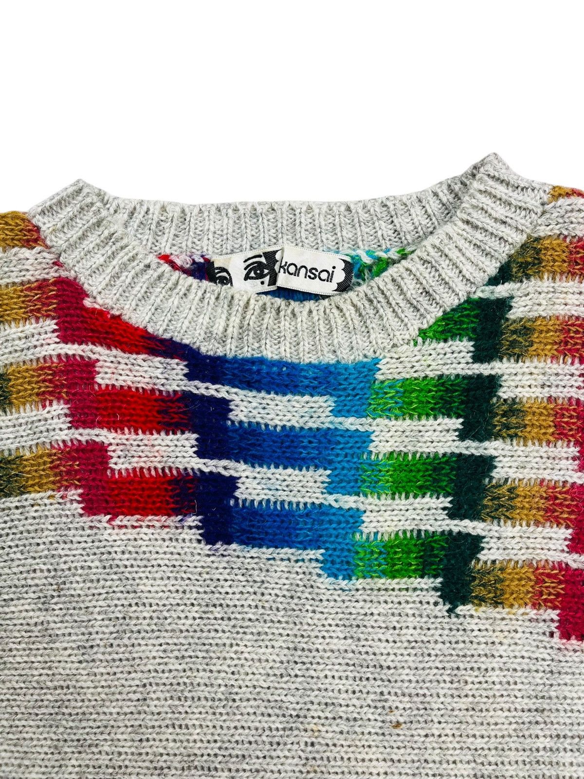 Kansai Yamamoto 1980s Kansai Eye - David Bowie Intarsia Knitted Sweate Size US M / EU 48-50 / 2 - 7 Thumbnail