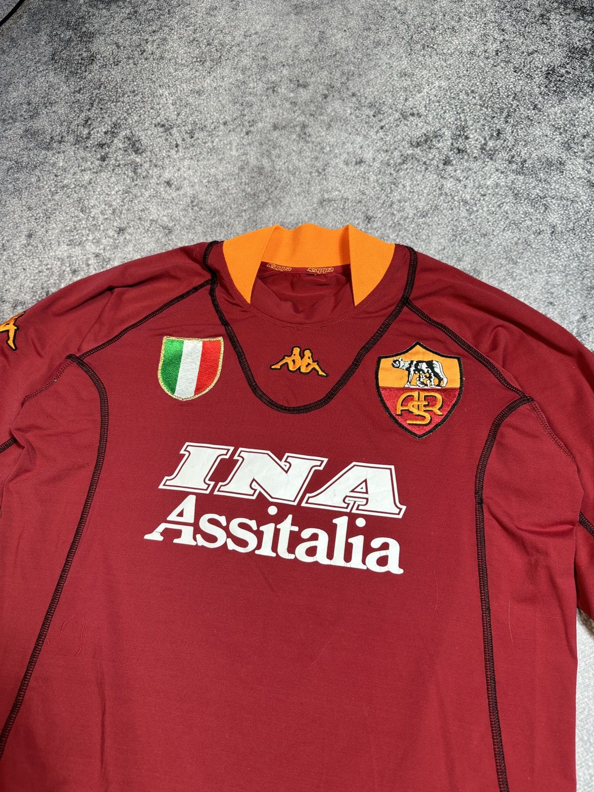 Kappa × Vintage Vintage Kappa Roma 7 Soccer Jersey Blokecore Style Rare USA Size US L / EU 52-54 / 3 - 2 Thumbnail