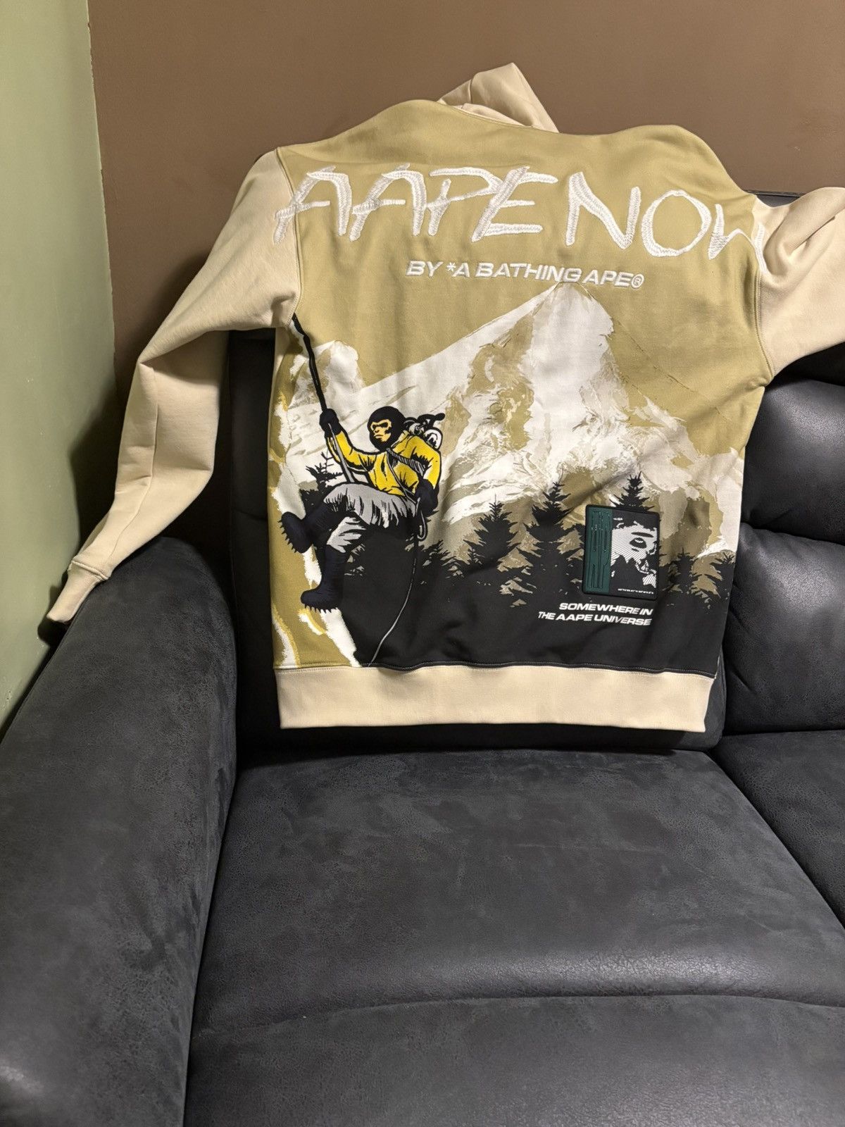 Aape × Bape AAPE Cream Hoodie Size US XL / EU 56 / 4 - 2 Thumbnail
