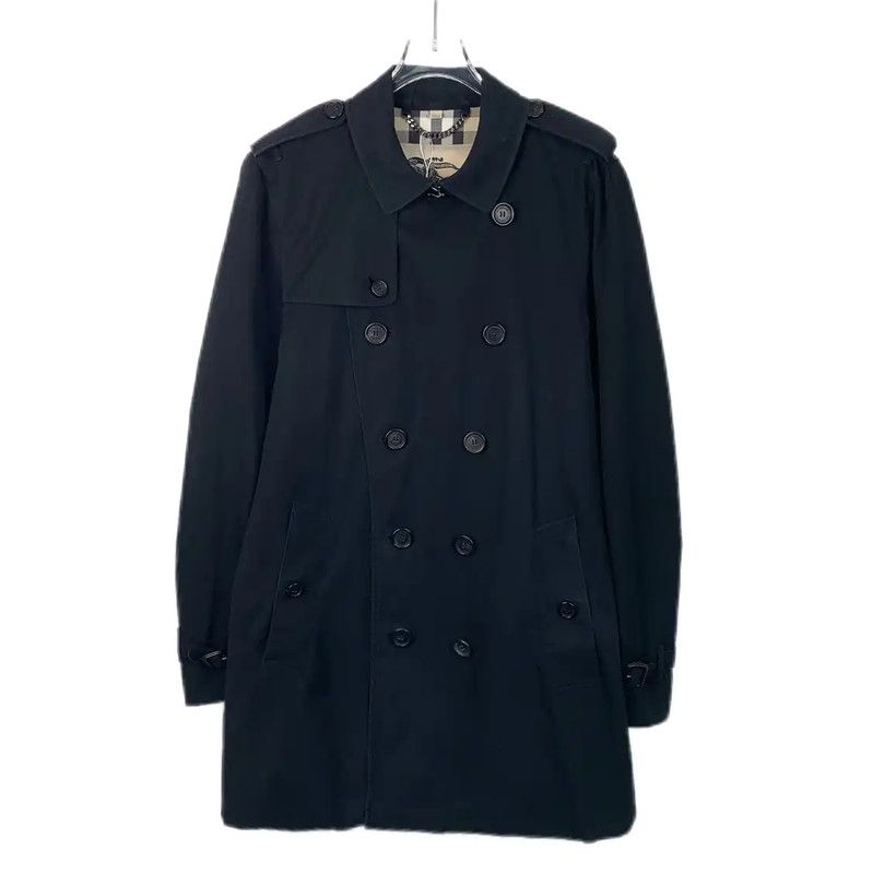 Burberry Burberry Black Cotton Men's Trench Coat Size US M / EU 48-50 / 2 - 1 Thumbnail