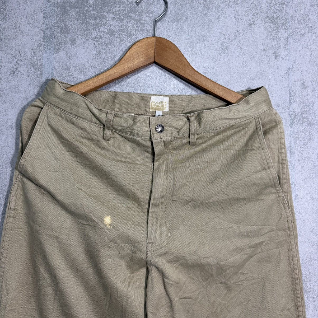 Bape BAPE Vintage Script Logo Chino Pants - Khaki/Tan - Size M Size US 31 - 7 Thumbnail