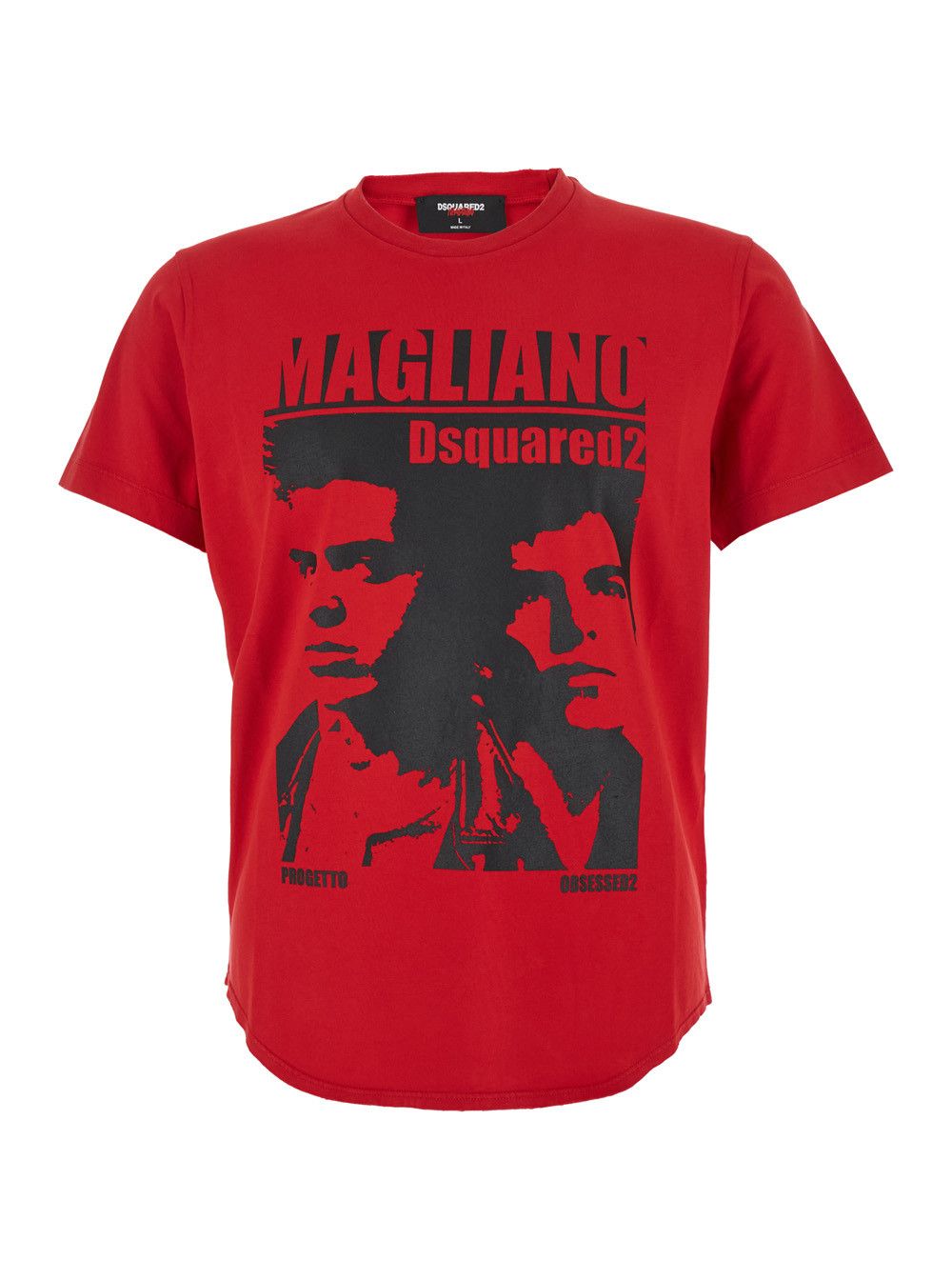 Dsquared2 'D2 x Magliano' Red Crewneck T-Shirt with Maxi Print on the Front in Cotton Man Size US XL / EU 56 / 4 - 1 Thumbnail