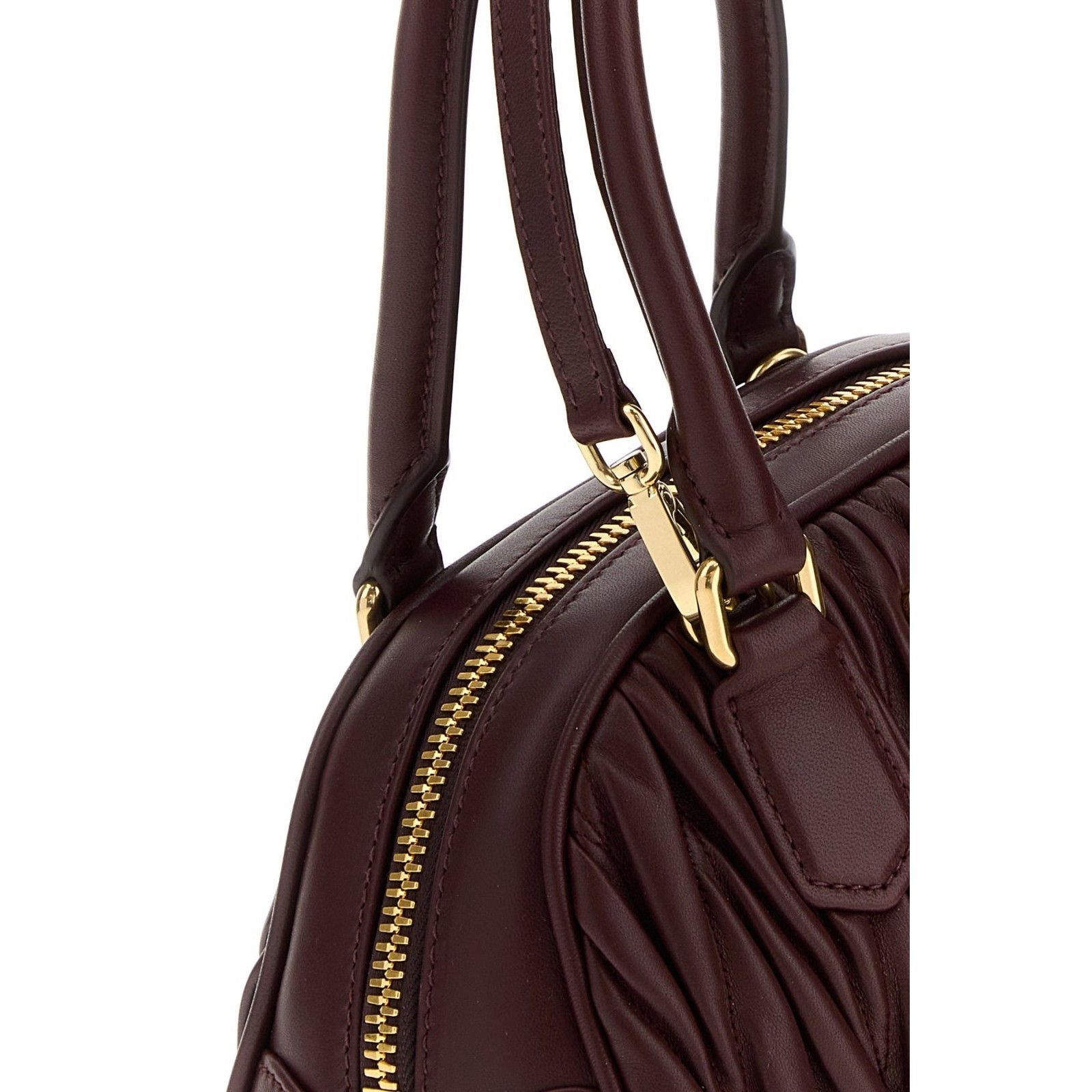 Miu Miu MIU MIU Arcadie $3250 Burgundy Nappa Leather Top Handle Bag Size ONE SIZE - 4 Thumbnail