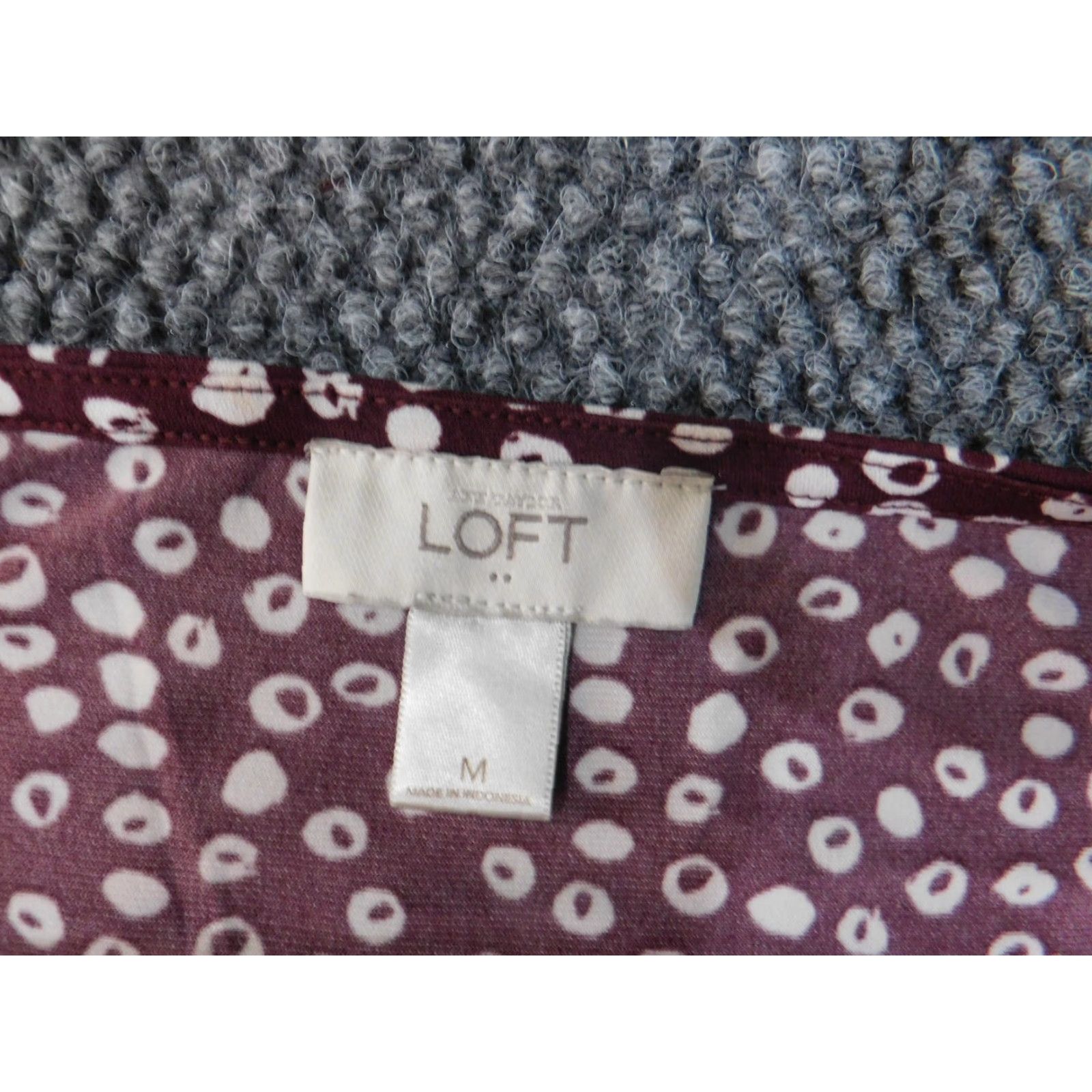 Loft LOFT Dress A-Line Womens Medium Purple Sleeveless Geometric Stretch Polyester Knee Length Casual Size M / US 6-8 / IT 42-44 - 4 Thumbnail