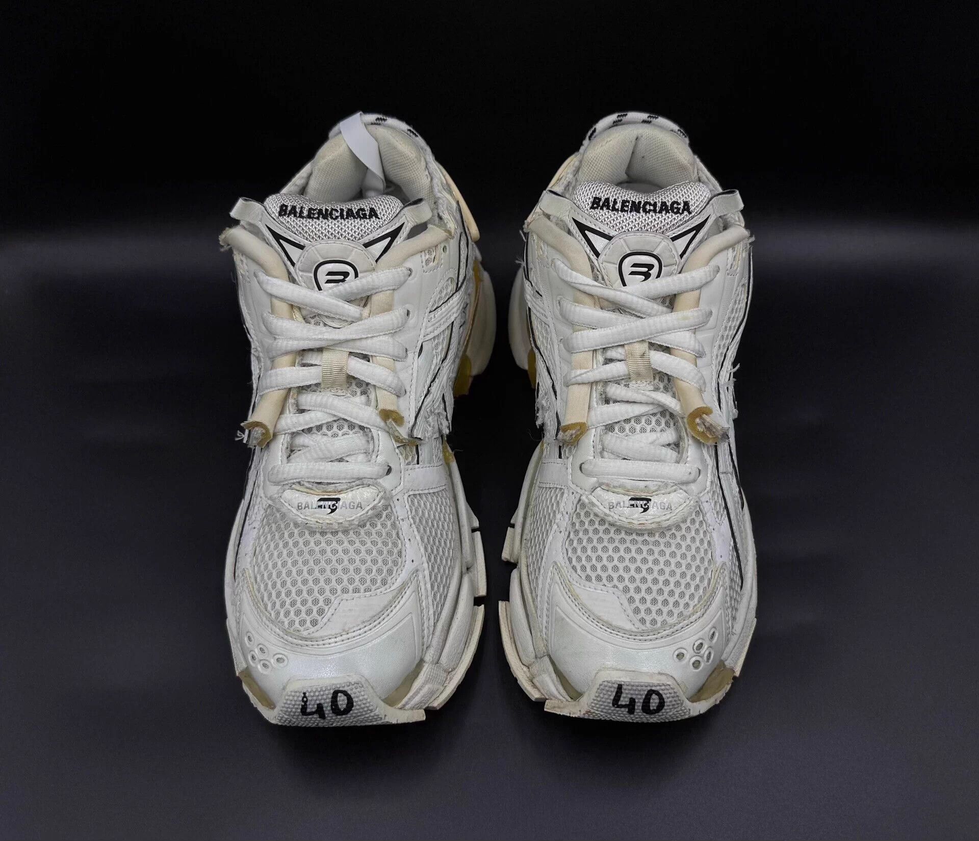 Balenciaga Balenciaga Runner Aged Mesh Poly LT Men White Size US 7 / EU 40 - 2 Thumbnail