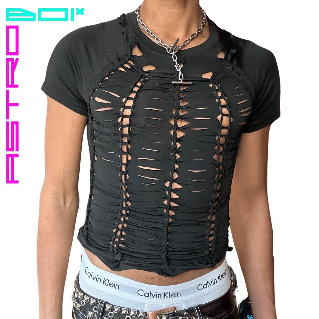 Gildan ASTROBOI 'LINES' Black Braided Compression Top - Large Size US L / EU 52-54 / 3 - 2 Thumbnail