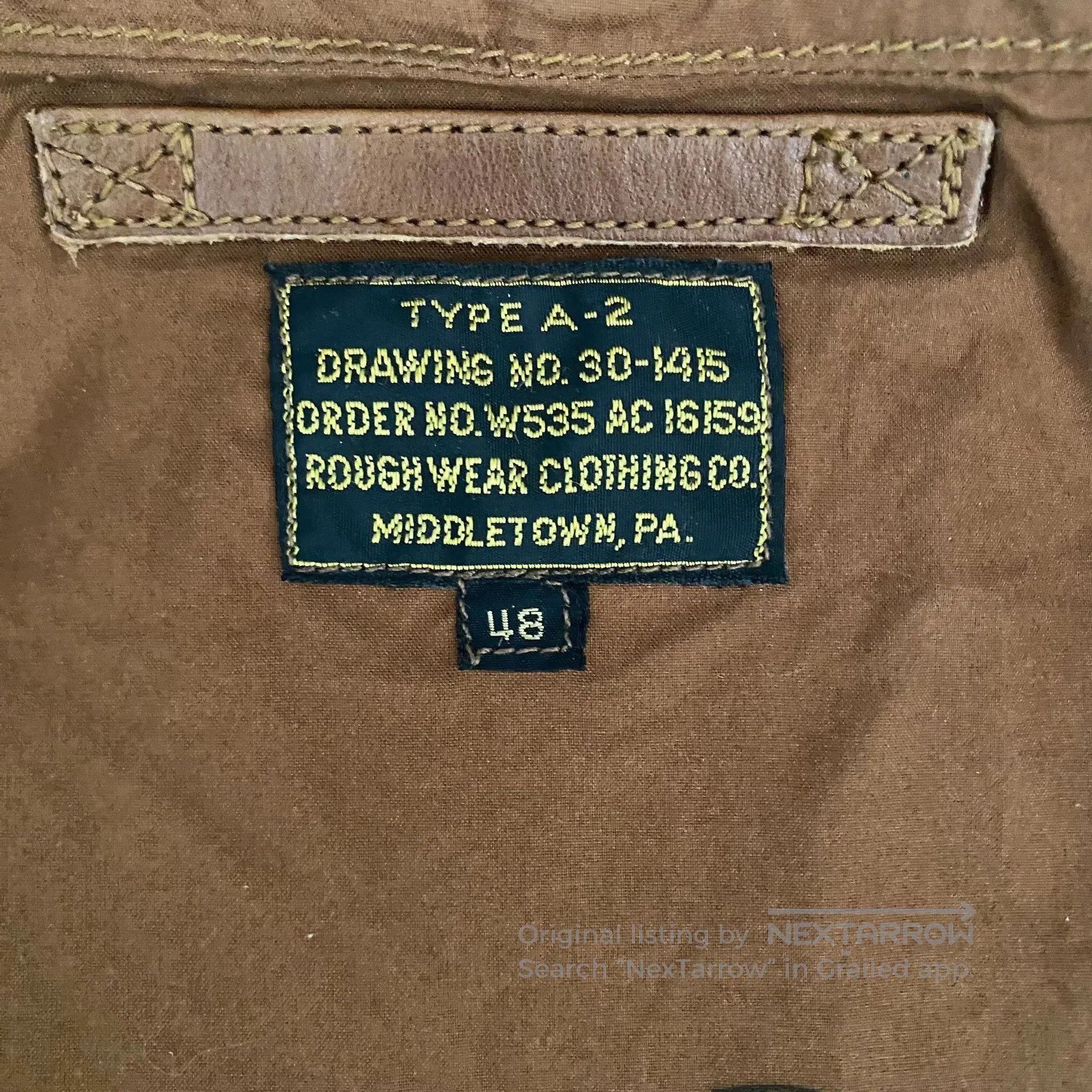 Eastman Leather Clothing Eastman Distressed Horsehide A2 Flight Jacket. Size US M / EU 48-50 / 2 - 3 Thumbnail