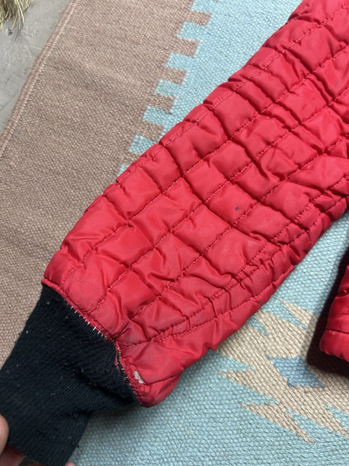 Vintage Vtg 60s quilted bomber jacket waffle knit thermal zip large Size US L / EU 52-54 / 3 - 2 Thumbnail