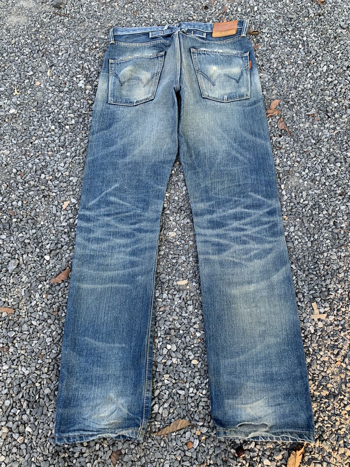 Edwin VINTAGE EDWIN SELVEDGE BUCKLE BACK RUSTY DISTRESSED DENIM Size US 33 - 3 Thumbnail