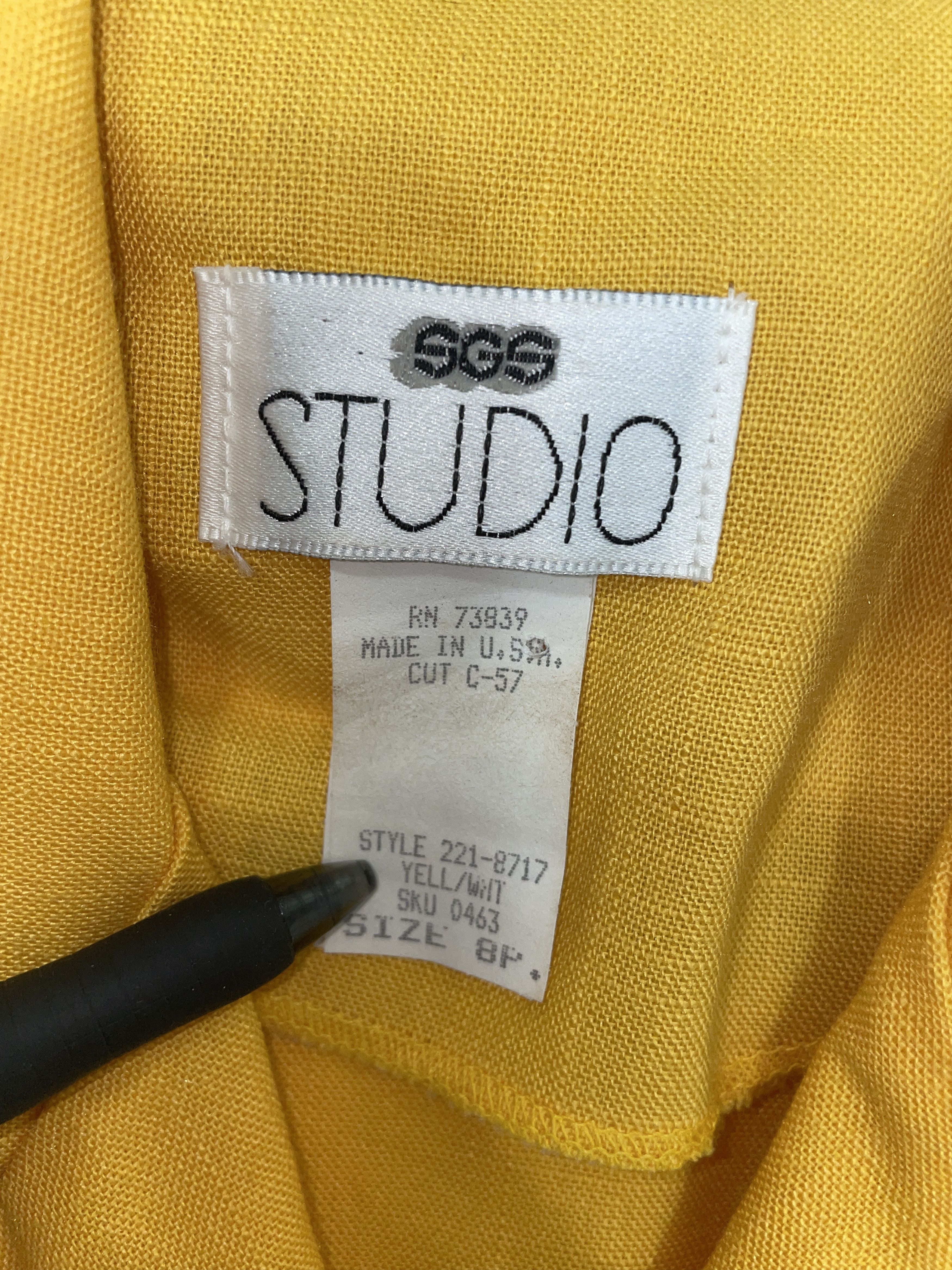 Other SGS Studios Yellow Vintage Dress Size M / US 6-8 / IT 42-44 - 2 Thumbnail