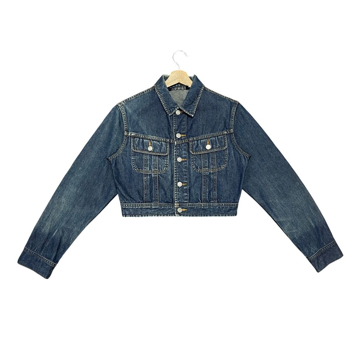 Ralph Lauren Vintage 90s Ralph Lauren Boxy Cropped Trucker Denim Jacket Size M / US 6-8 / IT 42-44 - 2 Thumbnail