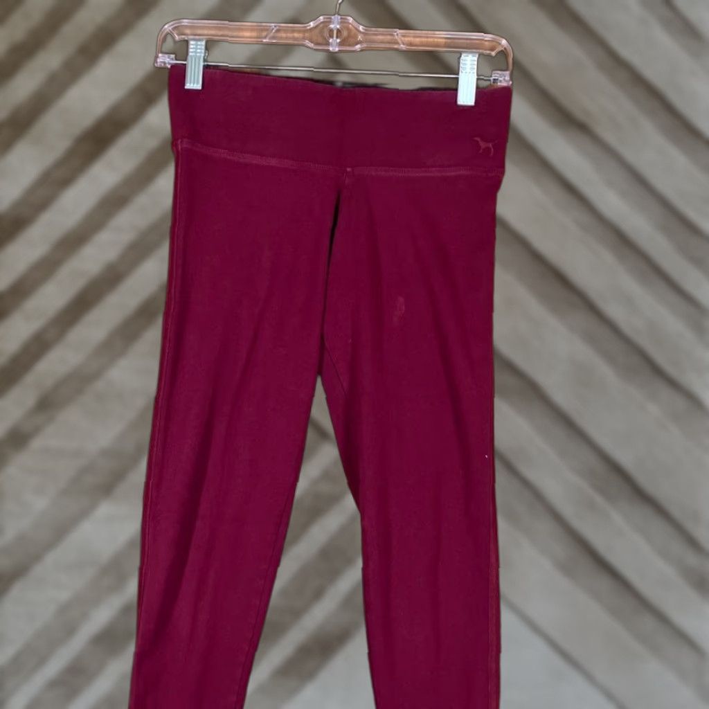 Vintage VINTAGE Victoria's Secret PINK Yoga Womens Pants Maroon Activewear Leggings XS Size 26" / US 2 / IT 38 - 1 Thumbnail