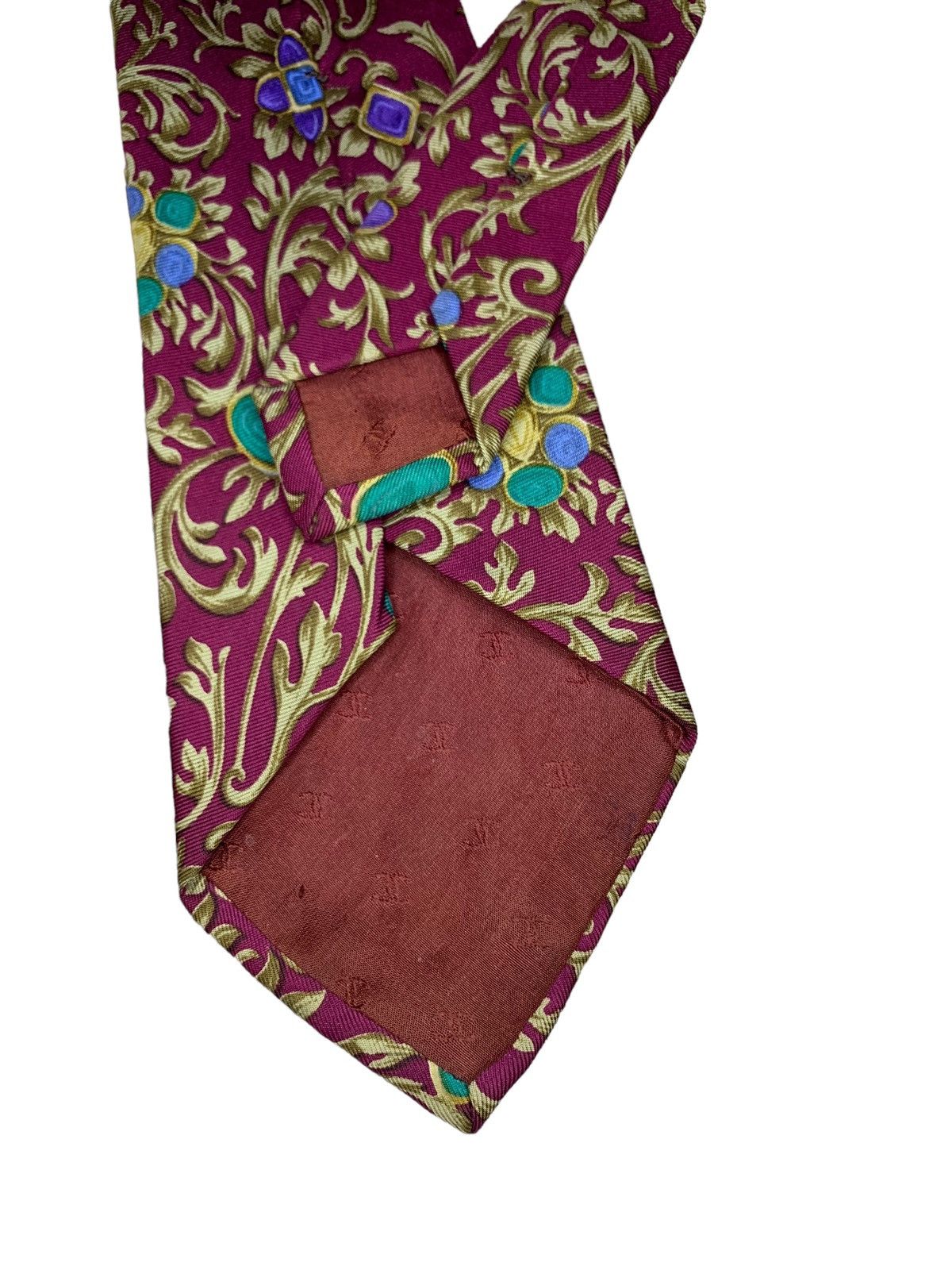 Chanel Chanel floral maroon silk neck tke Size ONE SIZE - 5 Thumbnail