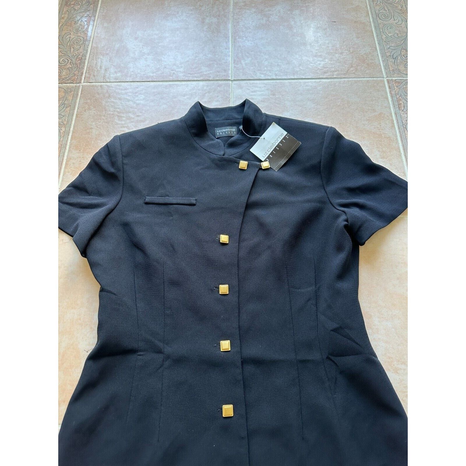 Liz Claiborne Liz Claiborne Garden variety Black Chinese collar Dress 12 Size XL / US 12-14 / IT 48-50 - 3 Thumbnail