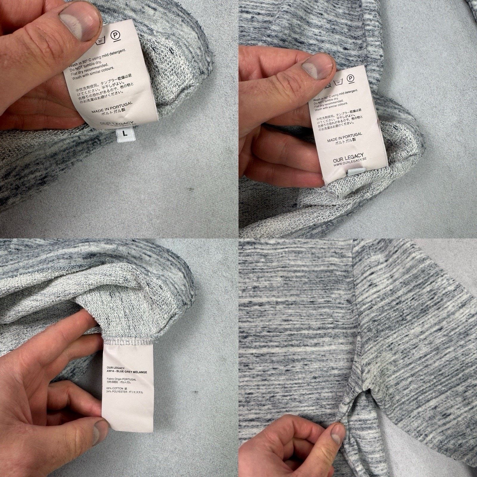 Our Legacy Our Legacy AW14 Blue Grey Melange Stone Luxury Sweatshirt Size US L / EU 52-54 / 3 - 21 Thumbnail