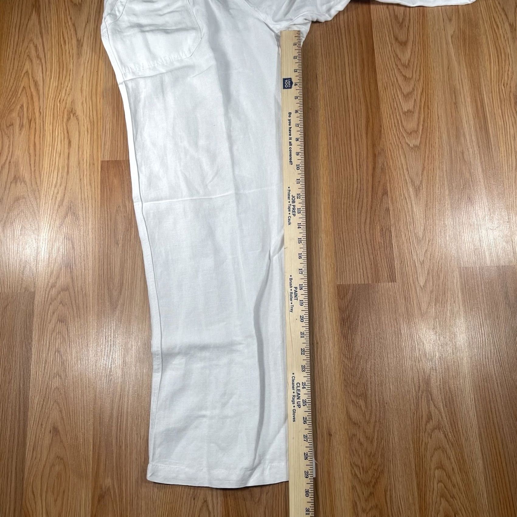 Vintage Christopher & Banks Pants Womens M Medium Linen Blend Adjustable Drawstring Pockets Size 32" / US 10 / IT 46 - 4 Thumbnail