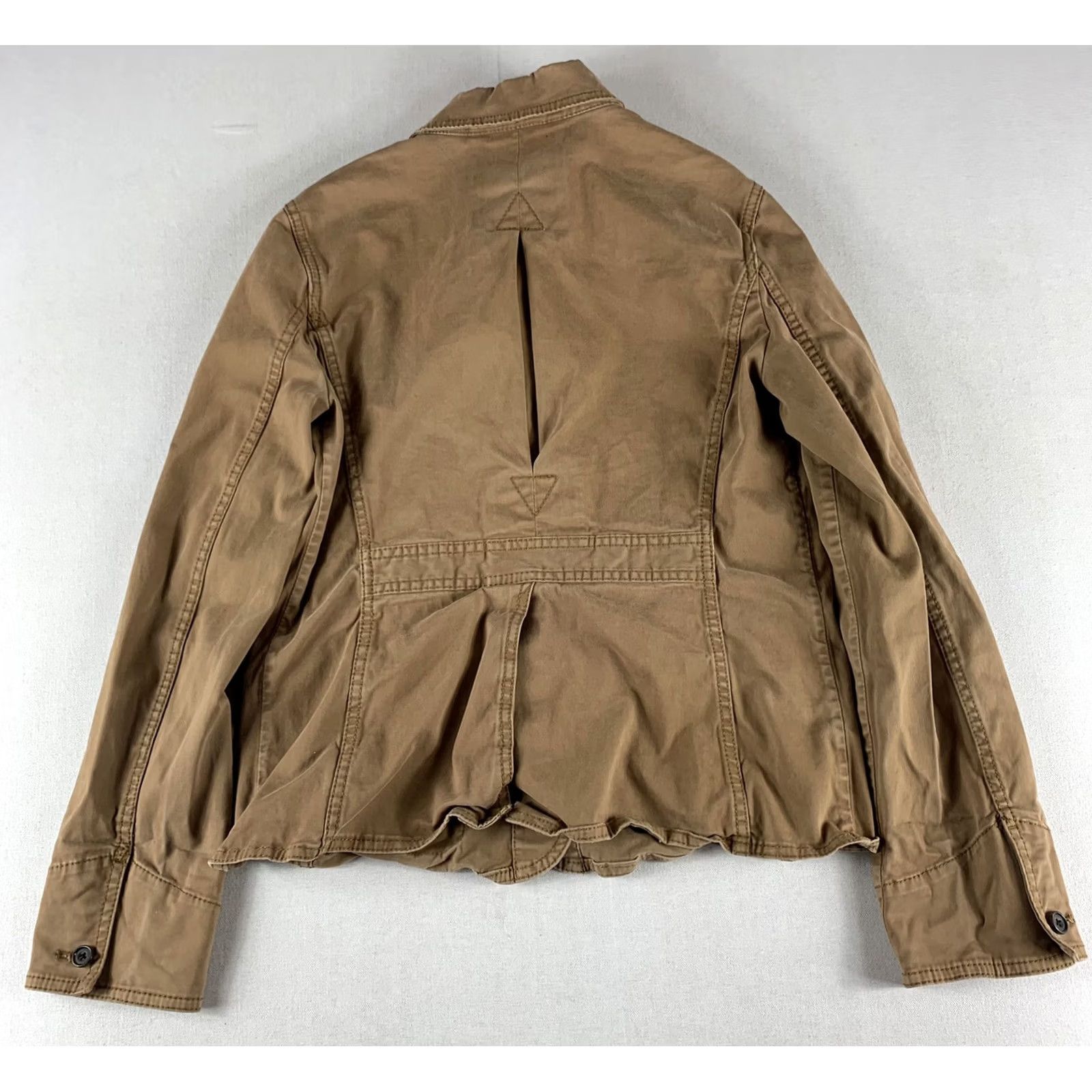 J.Crew J.CREW Jacket Womens Small Brown BEIGE Field Cotton Coat Button Up Cargo Pockets Shirt Military Army Casual Womens Size S / US 4 / IT 40 - 3 Thumbnail