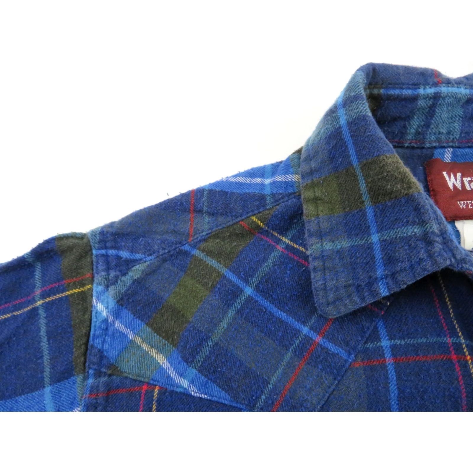 Wrangler VINTAGE Wrangler Plaid Pearl Snap Western Shirt Mens L Blue Flannel 70s 80s 90s Cowboy Grunge Hipster Long Sleeve Button Up Size US L / EU 52-54 / 3 - 4 Thumbnail