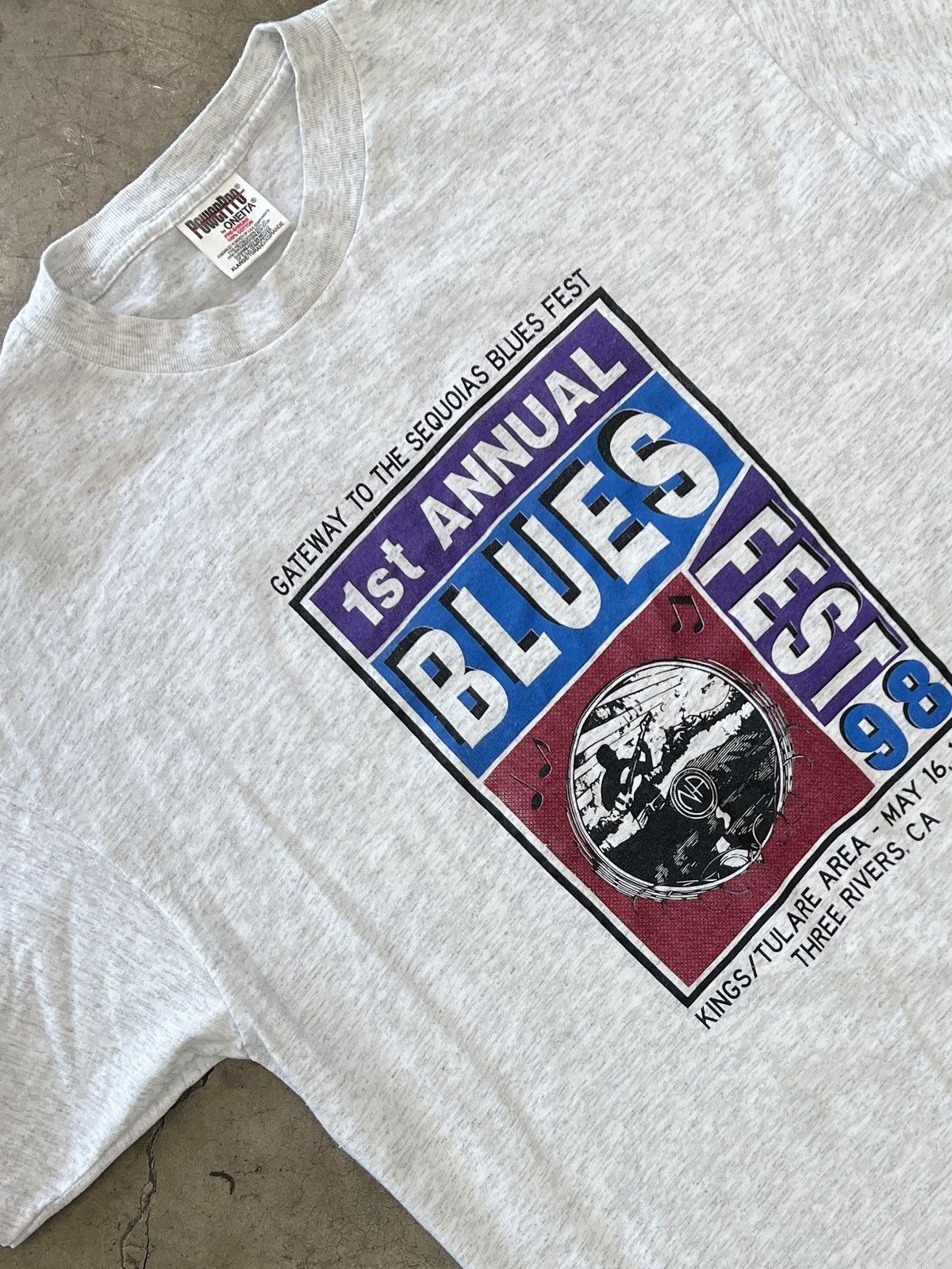 Band Tees Vintage 1988 Blues Music Festival Oneita Tee XL Size US XL / EU 56 / 4 - 1 Thumbnail