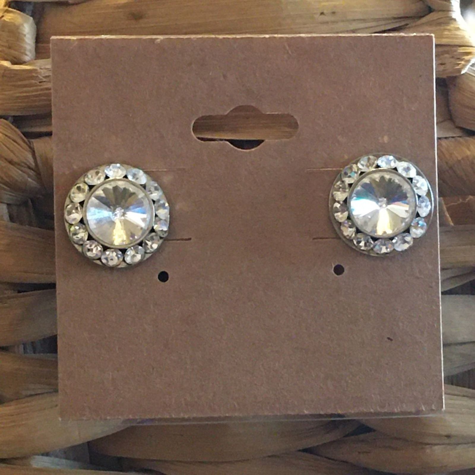 Vintage Vintage clear rivoli halo stud pierced earrings Size ONE SIZE - 1 Thumbnail