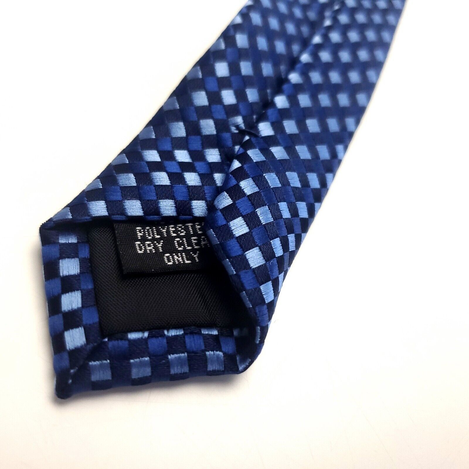 George George Blue White Polyester Tie Woven Check Size ONE SIZE - 5 Thumbnail