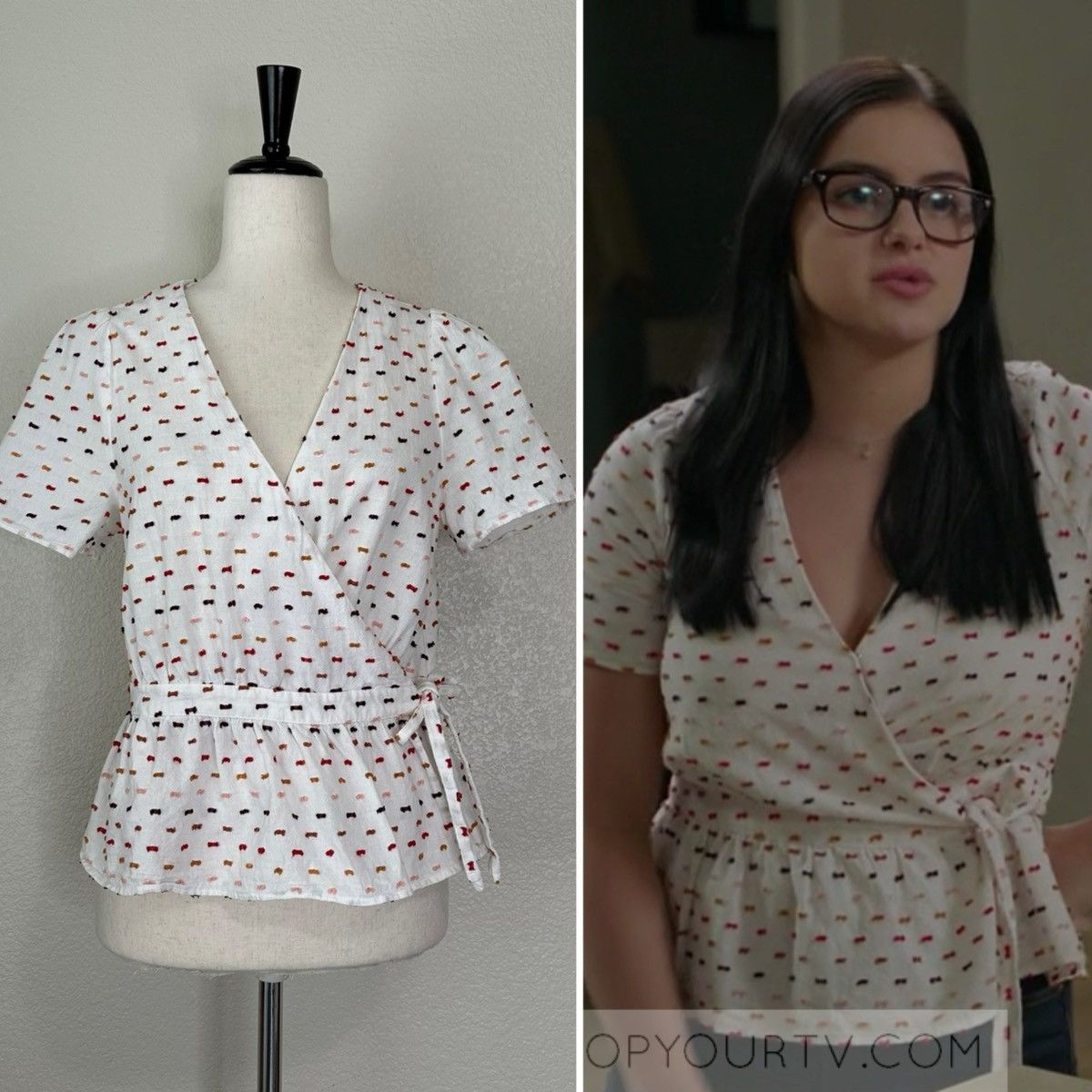 Madewell Ruffle-Hem Wrap Clipdot Blouse Top Size M / US 6-8 / IT 42-44 - 12 Thumbnail