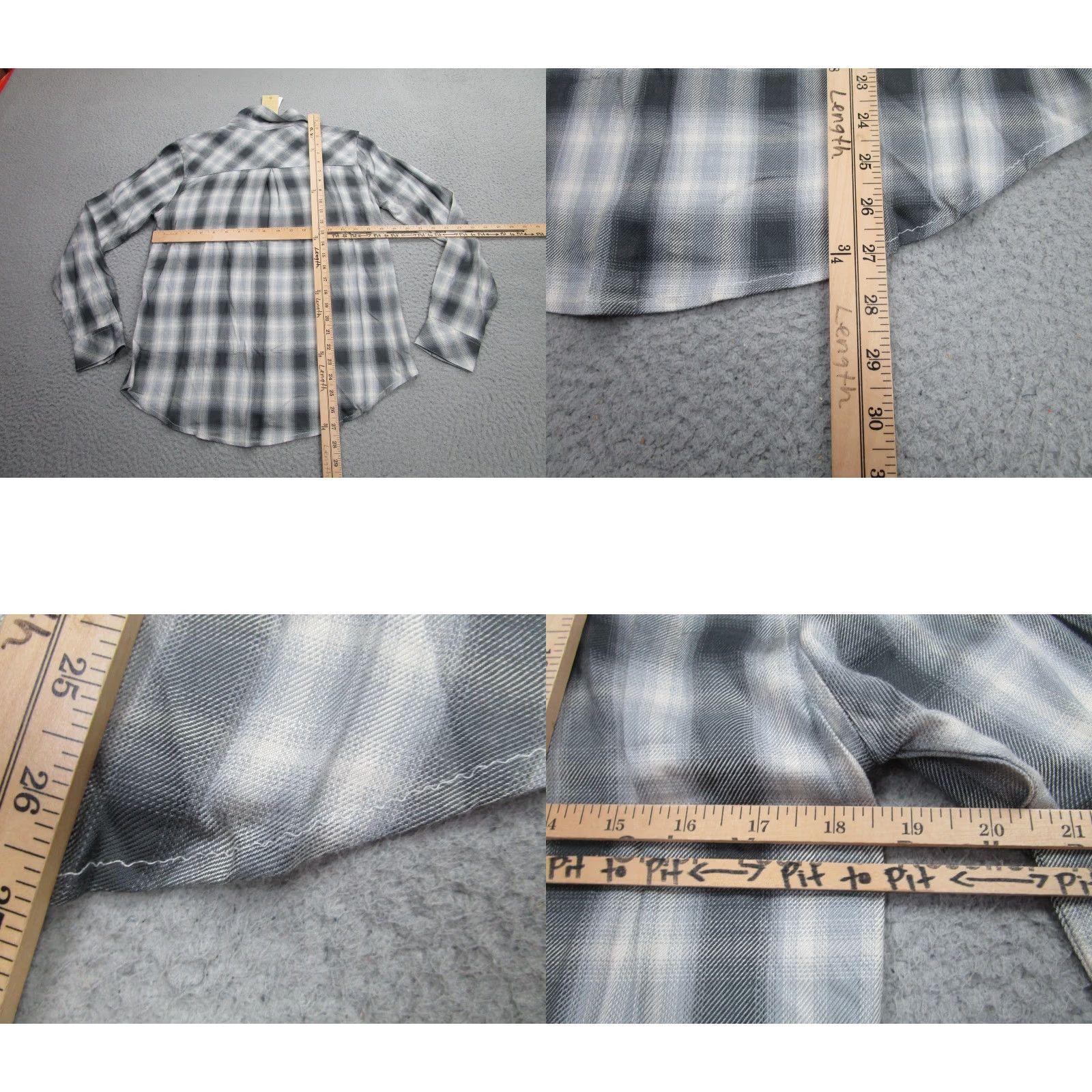 Stetson Stetson Shirt XS Gray Plaid Pearl Snap Western Button-Up 11-50-597-7033GY Womens Size XS / US 0-2 / IT 36-38 - 8 Thumbnail
