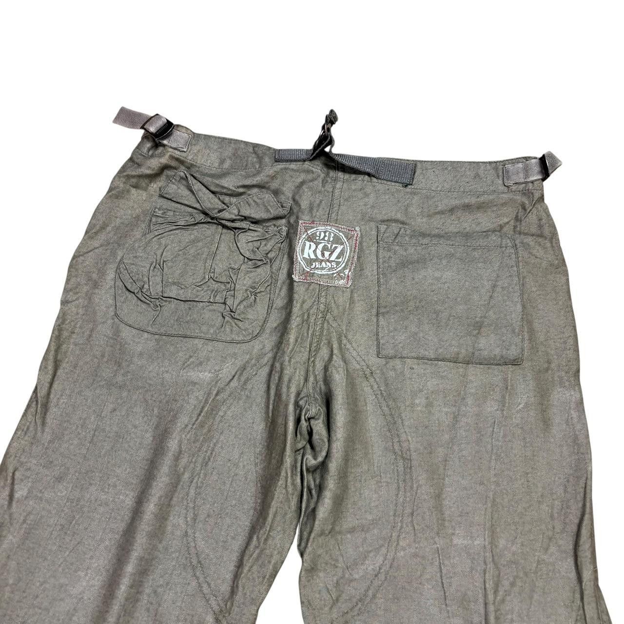 Japanese Brand Vintage Y2K Cargo Pants in Olive Green Size US 31 - 7 Thumbnail