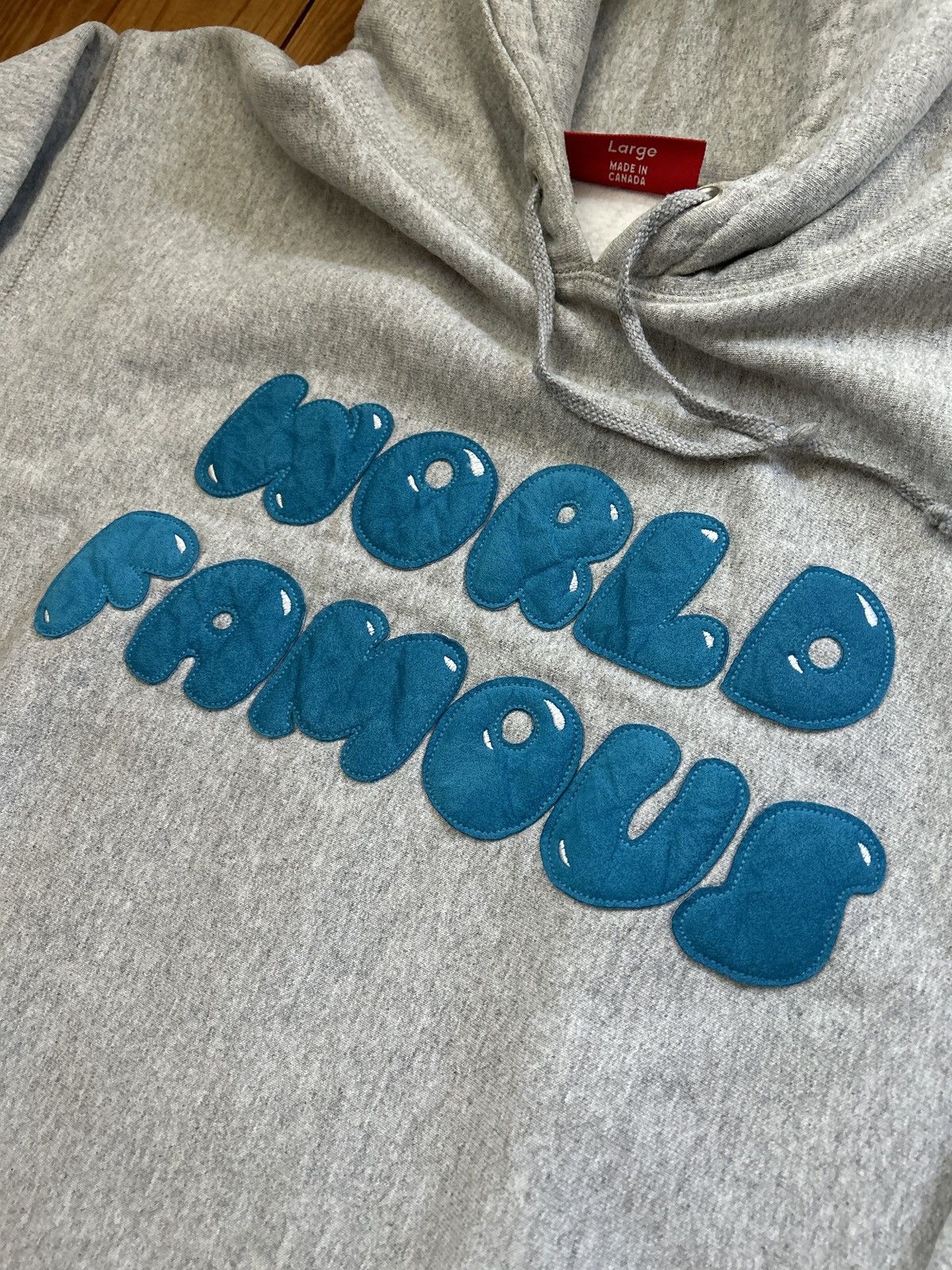 Supreme Vintage Supreme World Famous Grey Blue Hoodie 2004 Size US L / EU 52-54 / 3 - 2 Thumbnail