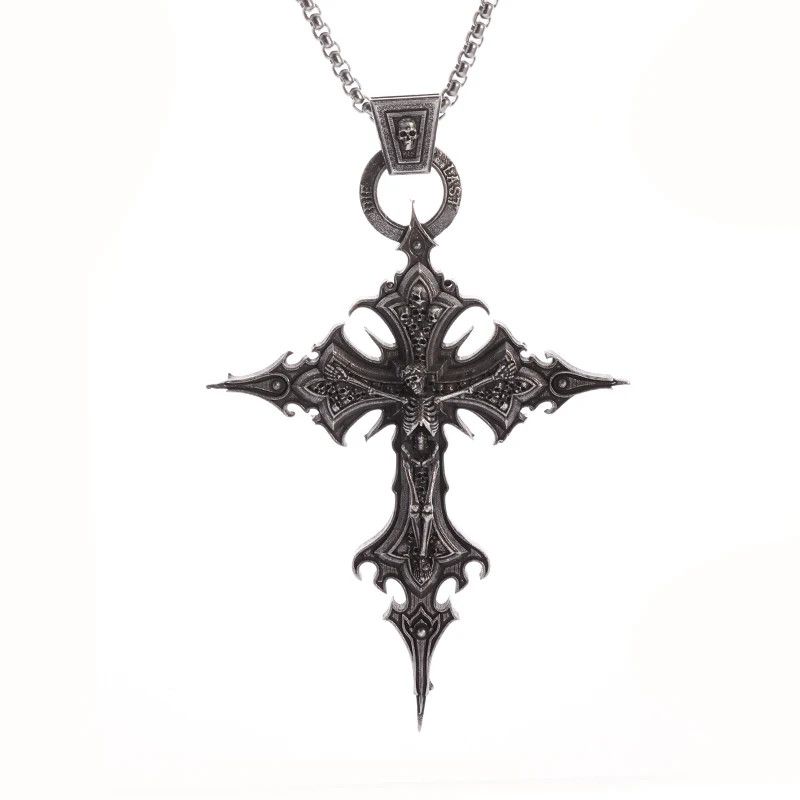 Other Vintage Gothic Cross Skull Pendant Size ONE SIZE - 2 Thumbnail