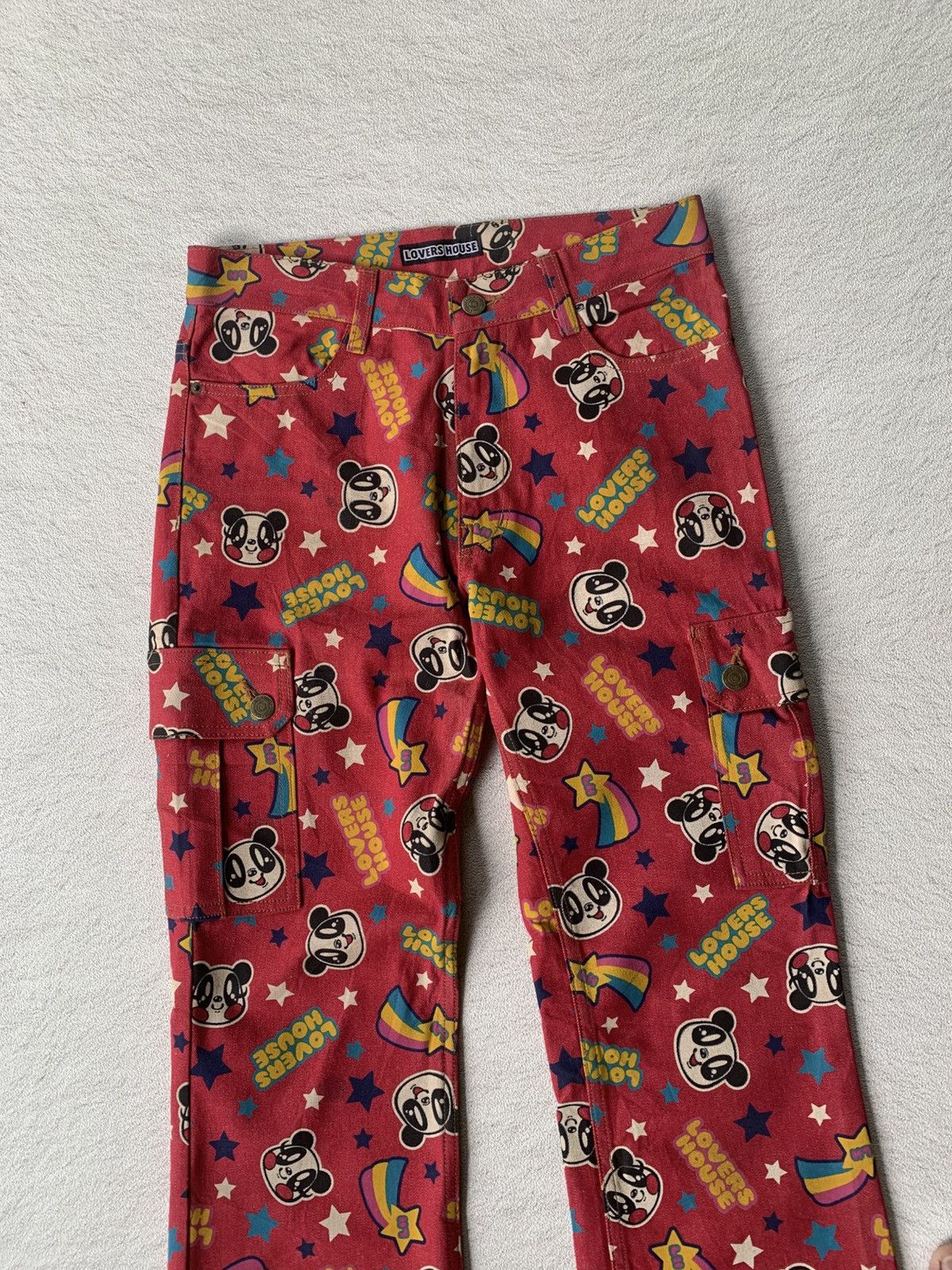 Japanese Brand 2000s Lovers House Cargo Full Print pants Size US 29 - 2 Thumbnail