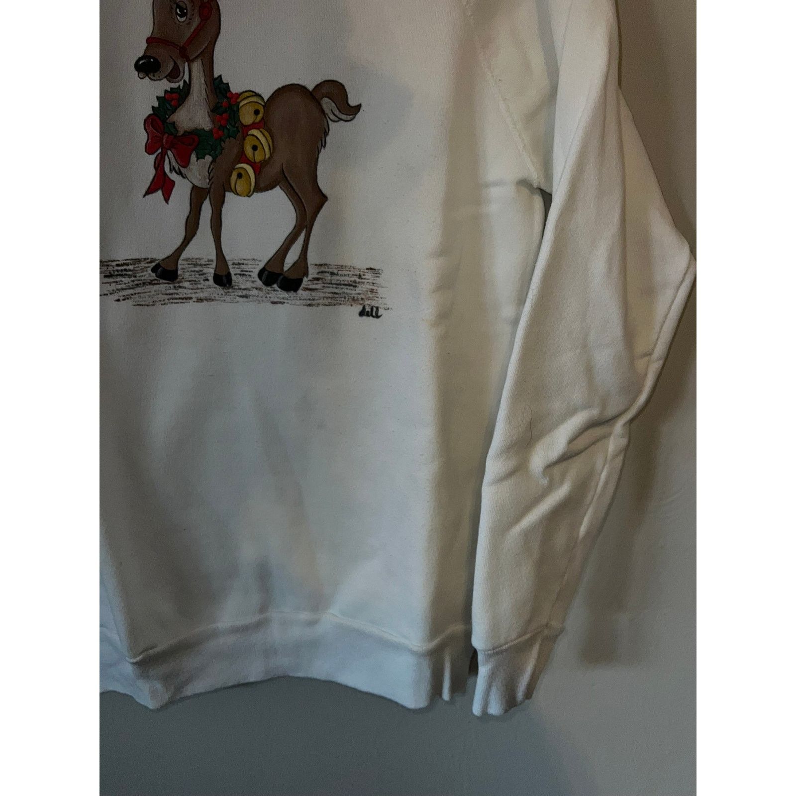Tultex Vintage Reindeer Sweatshirt Tultex White Christmas 80s L Size US L / EU 52-54 / 3 - 5 Thumbnail