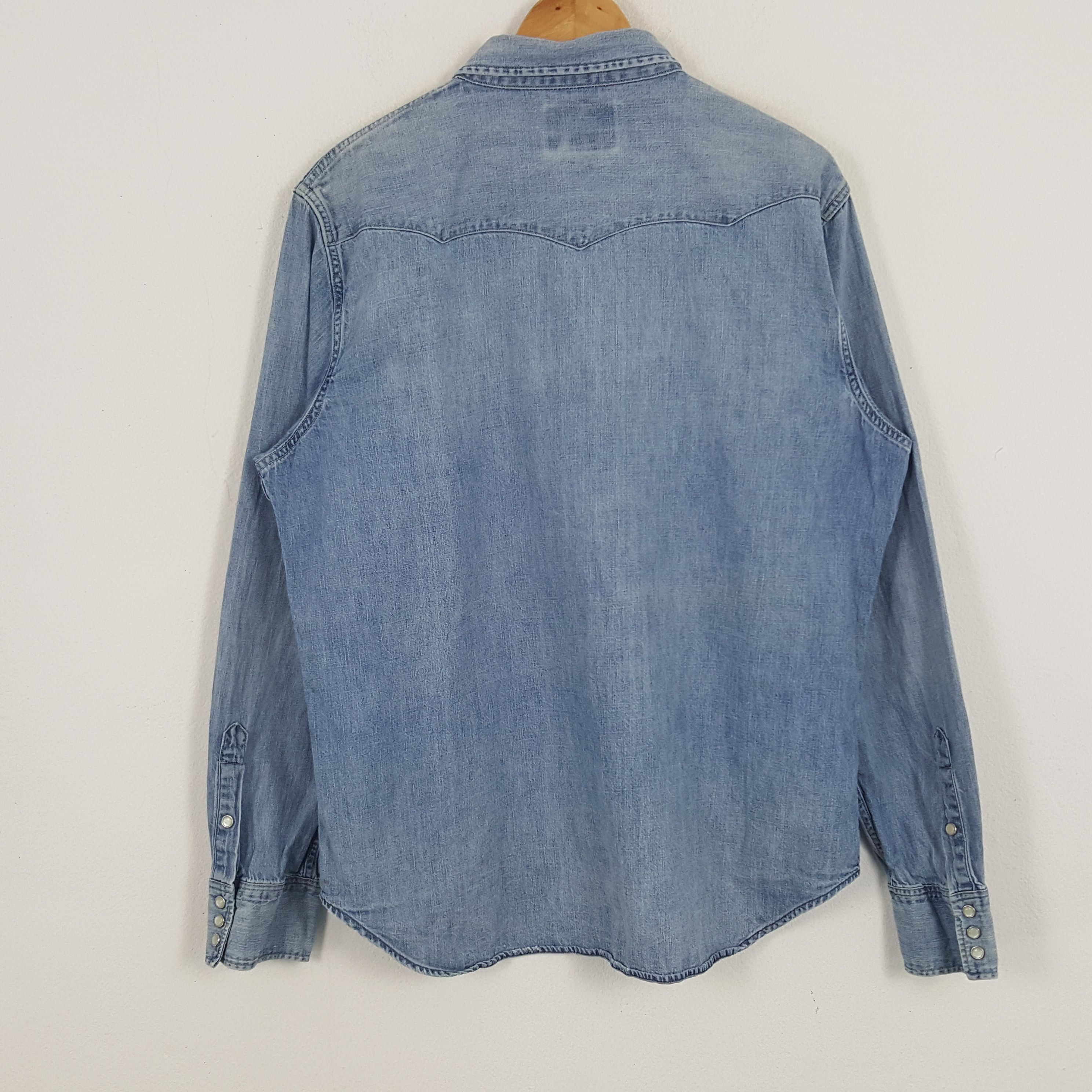 Polo Ralph Lauren × Vintage Vintage Polo Ralph Lauren American Brand Denim Shirt Size US XXL / EU 58 / 5 - 3 Thumbnail