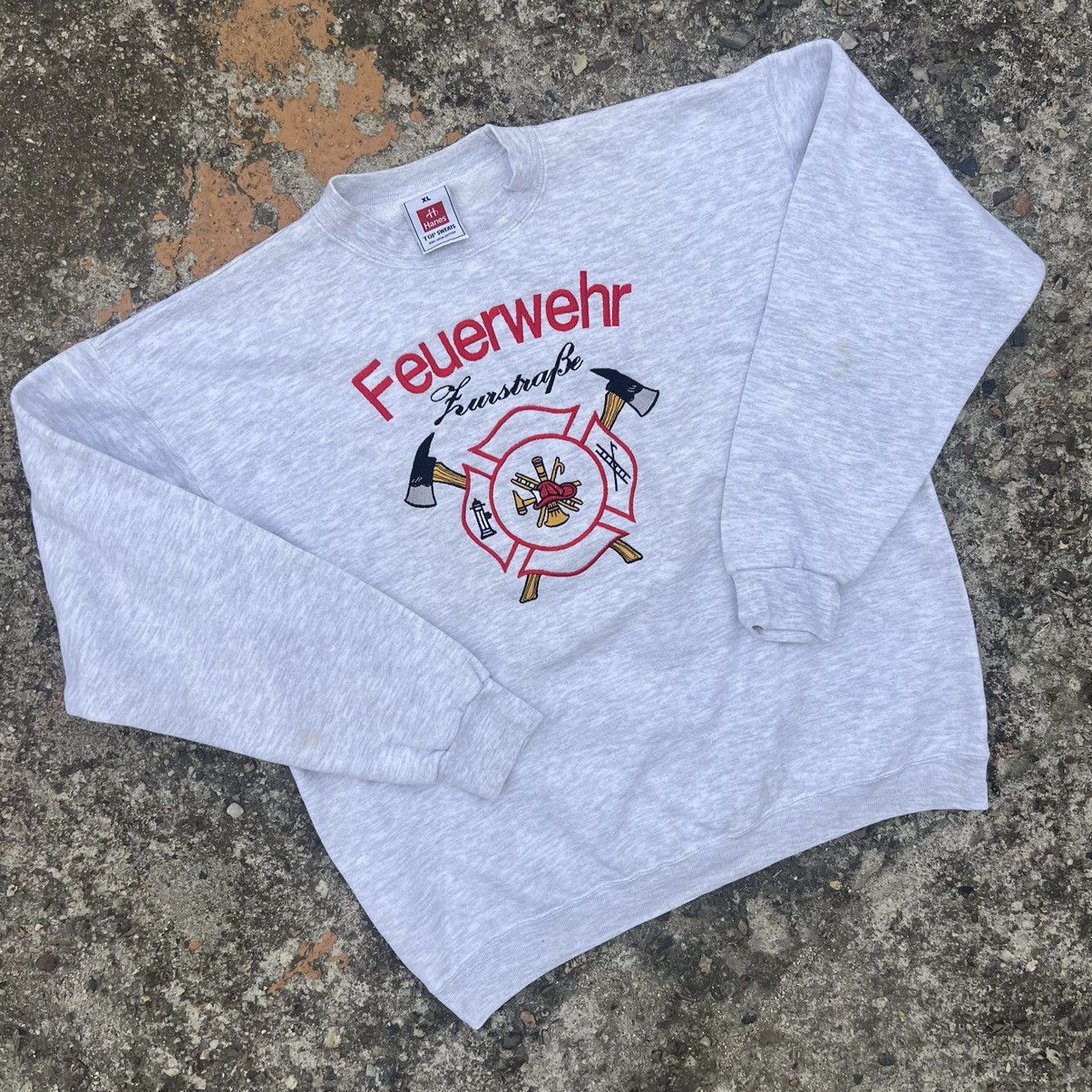 Japanese Brand × Vintage Vintage Firefighters Embroidered Logo Sweatshirt Size US XL / EU 56 / 4 - 2 Thumbnail