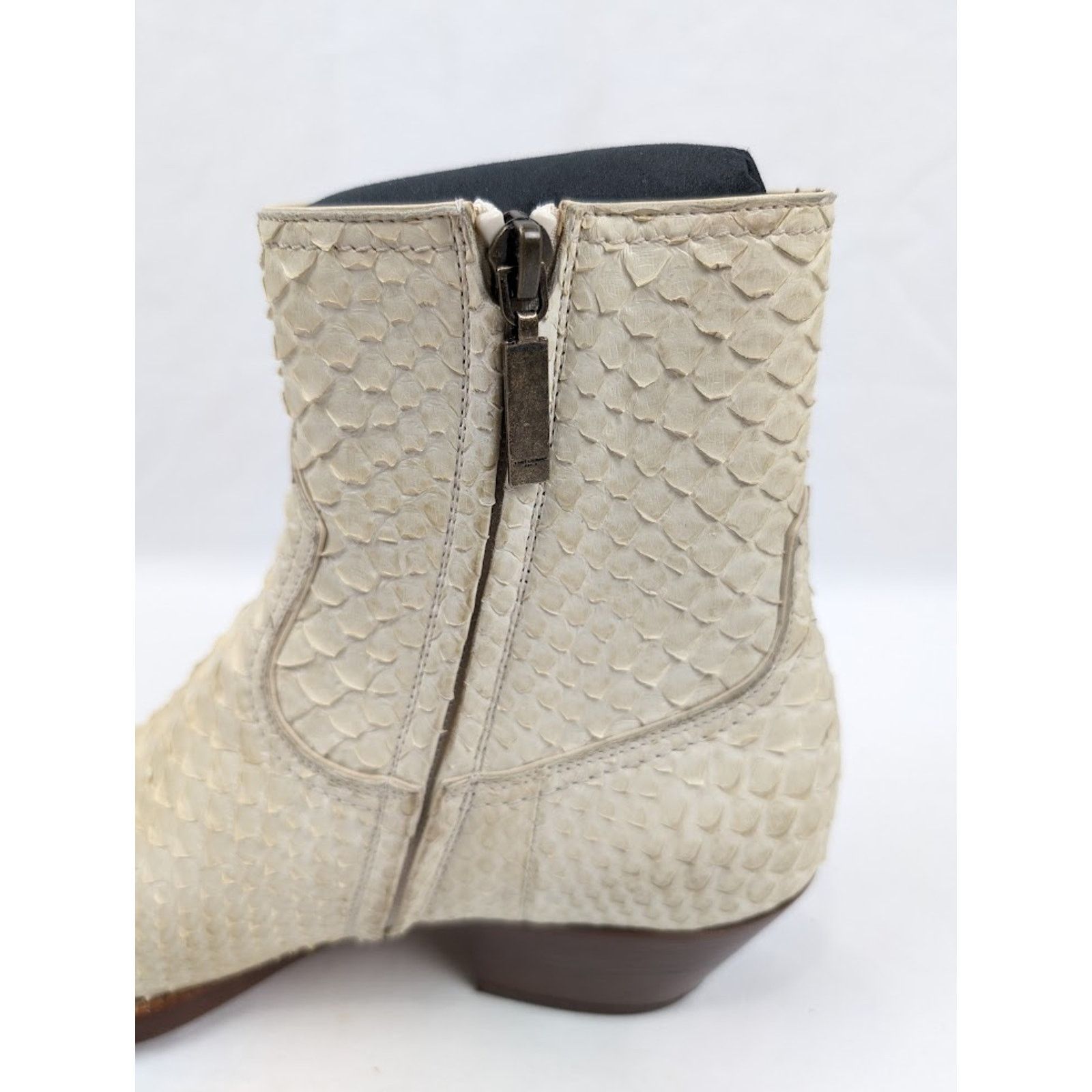 Saint Laurent Paris o1rshd1 Lukas 40 Zip Boots in Cream Size US 9.5 / EU 42-43 - 9 Thumbnail