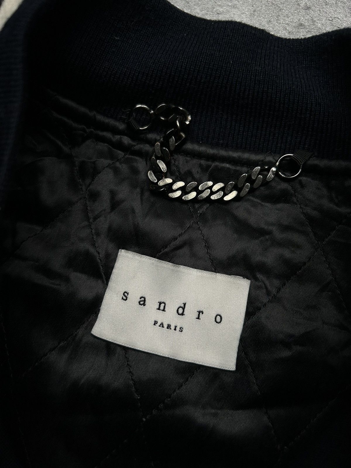 Designer × Sandro Sandro Navy Teddy Bomber Jacket Varsity Size US L / EU 52-54 / 3 - 4 Thumbnail