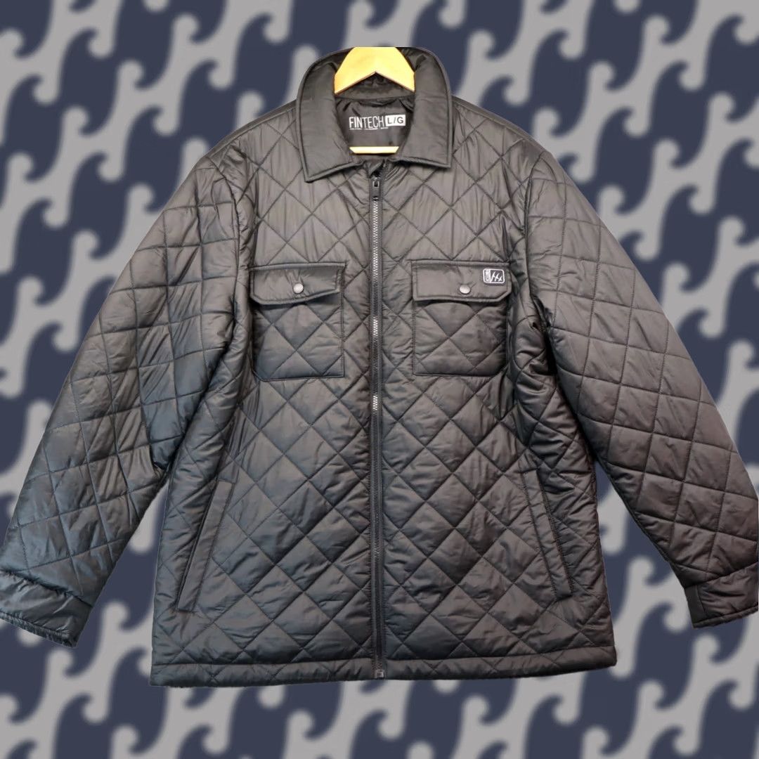 Vintage Fintech Quilted Jacket Men L Lightweight Black Full Zip Coat Puffer Gorpcore Jacket Size US L / EU 52-54 / 3 - 1 Thumbnail