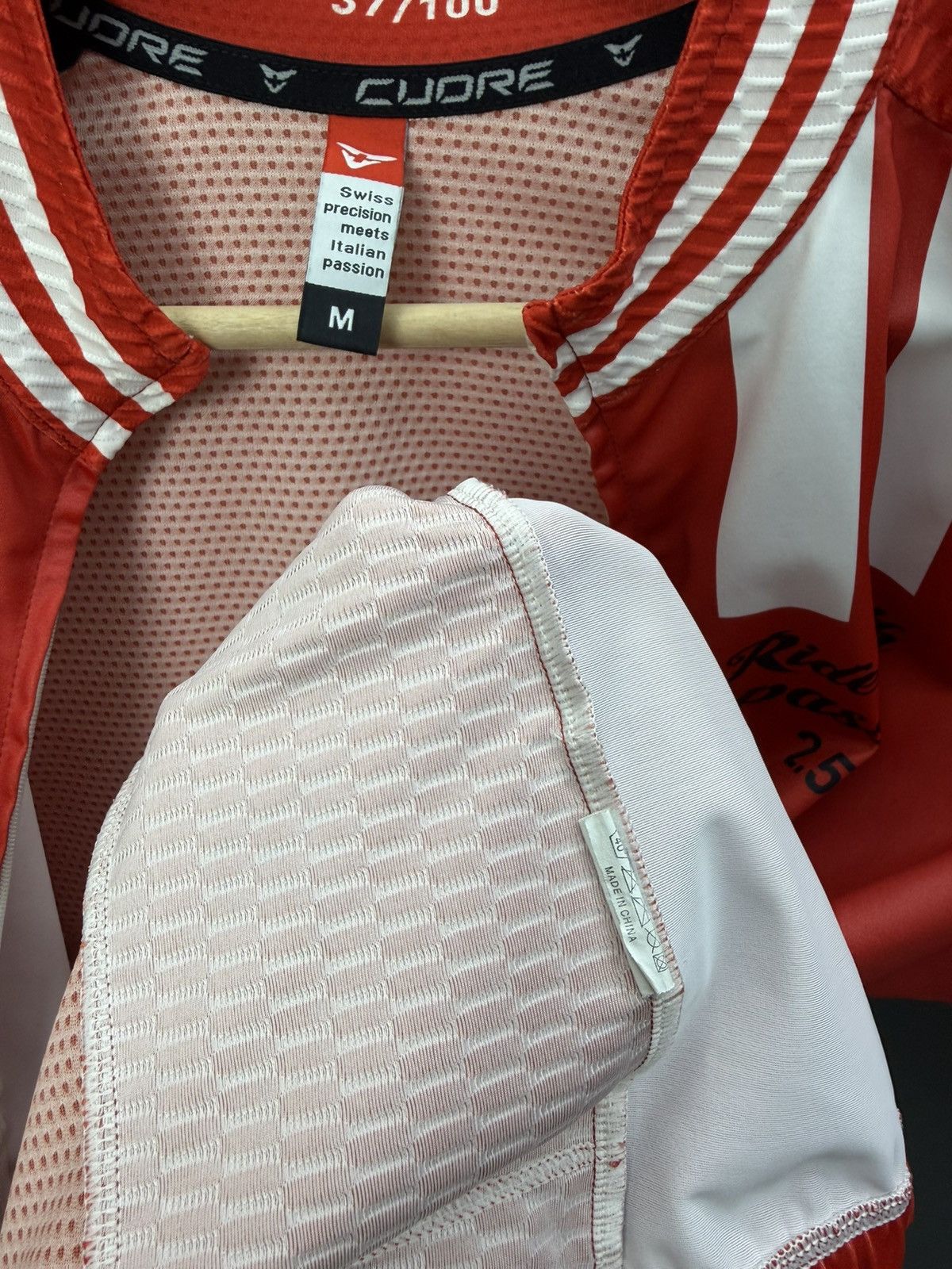 Other Cuore Cycling Jersey Ride With Passion Red White Full Zip M Size US M / EU 48-50 / 2 - 14 Thumbnail