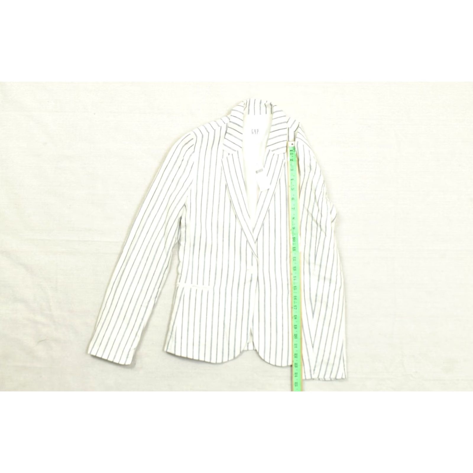 Gap GAP Blazer Jacket Womens Size 4 White Blue Striped Linen Blend One Button NWT Size S / US 4 / IT 40 - 3 Thumbnail