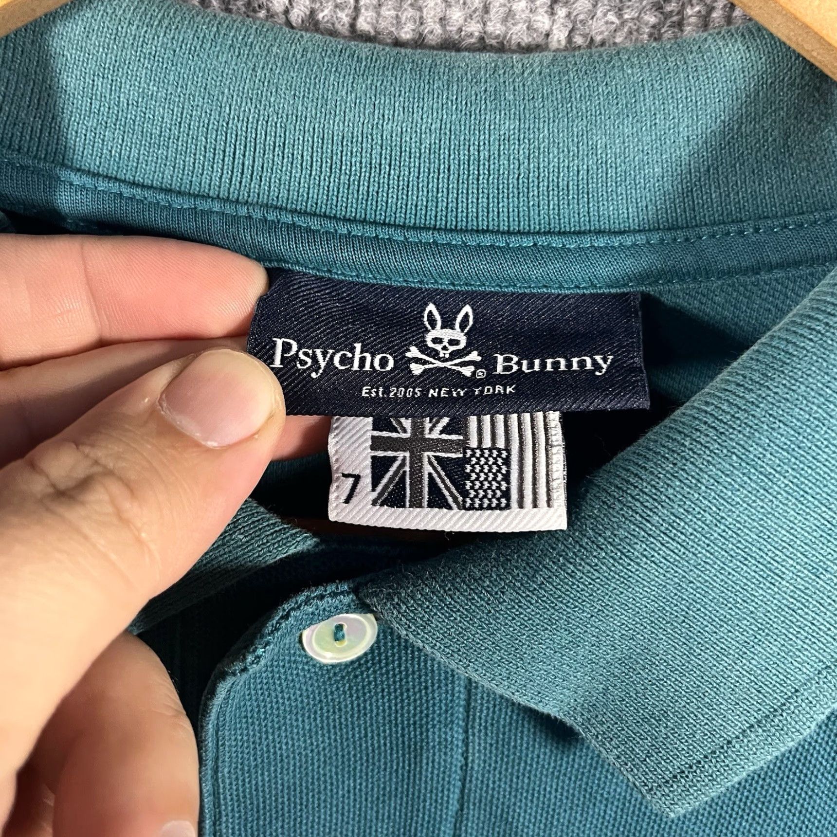 Psycho Bunny Psycho Bunny Polo Shirt Teal Embroidered Logo Pima Cotton Size XL Gray Short Sleeve Collared Men Polo Size US XL / EU 56 / 4 - 3 Thumbnail
